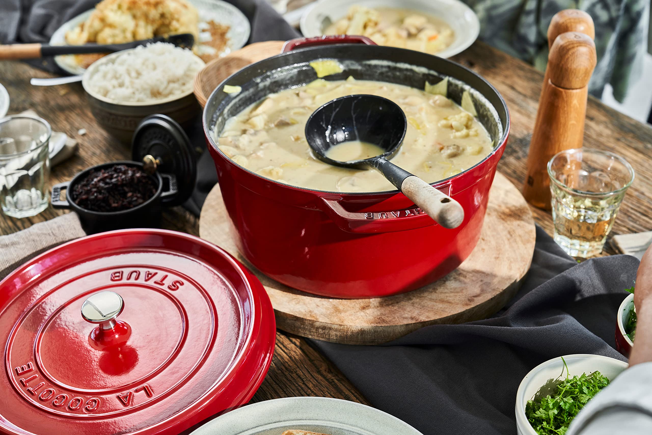 Staub Cast Iron 7-Qt Round Cocotte - Cherry, Made In France