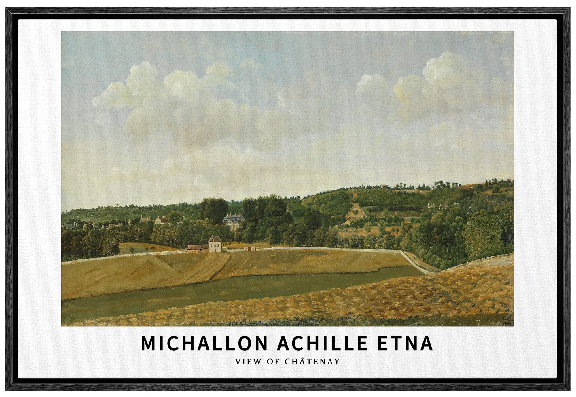 Wall26 Framed Canvas Print Wall Art View Of Chatenay France By Michallon Etna Historic Classical Illustrations Fine Art Decorati