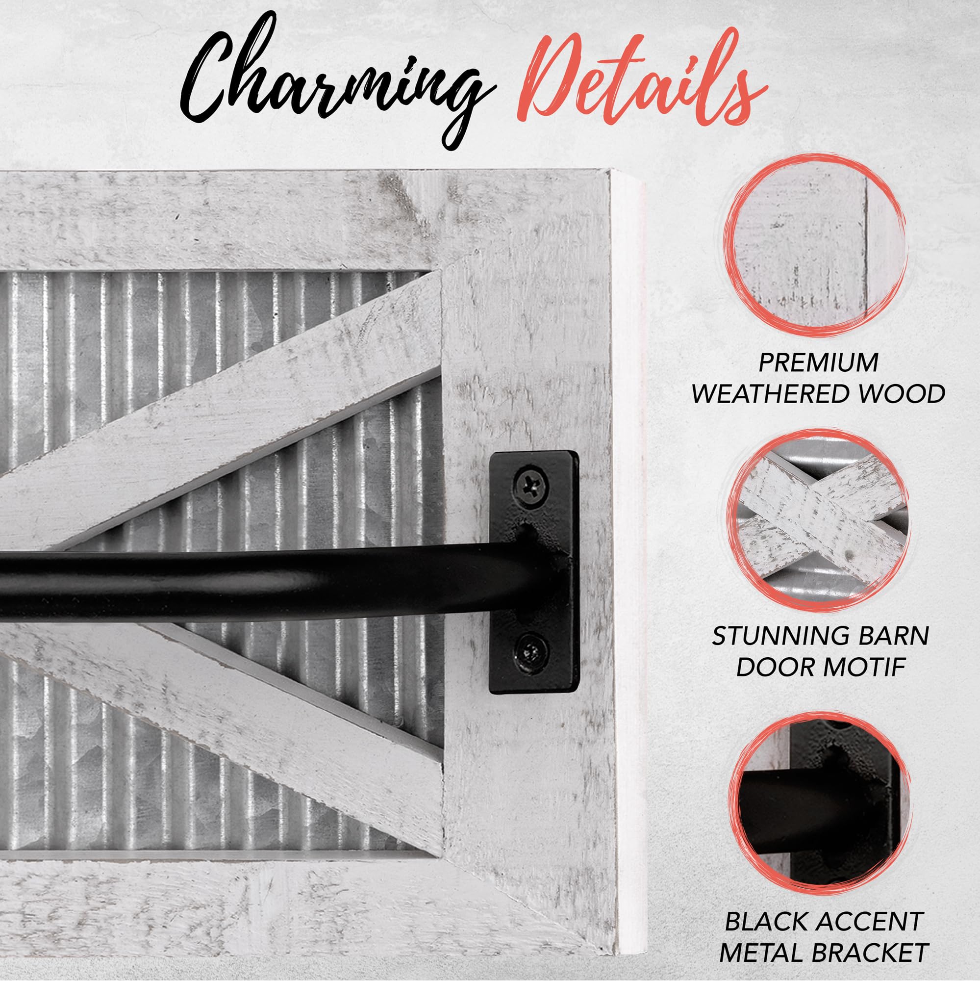 Autumn Alley Farmhouse Rustic Towel Rack Holder - Wood Towel Rack - Farmhouse Towel Holder For Rustic Bathroom And Farmhouse Kit