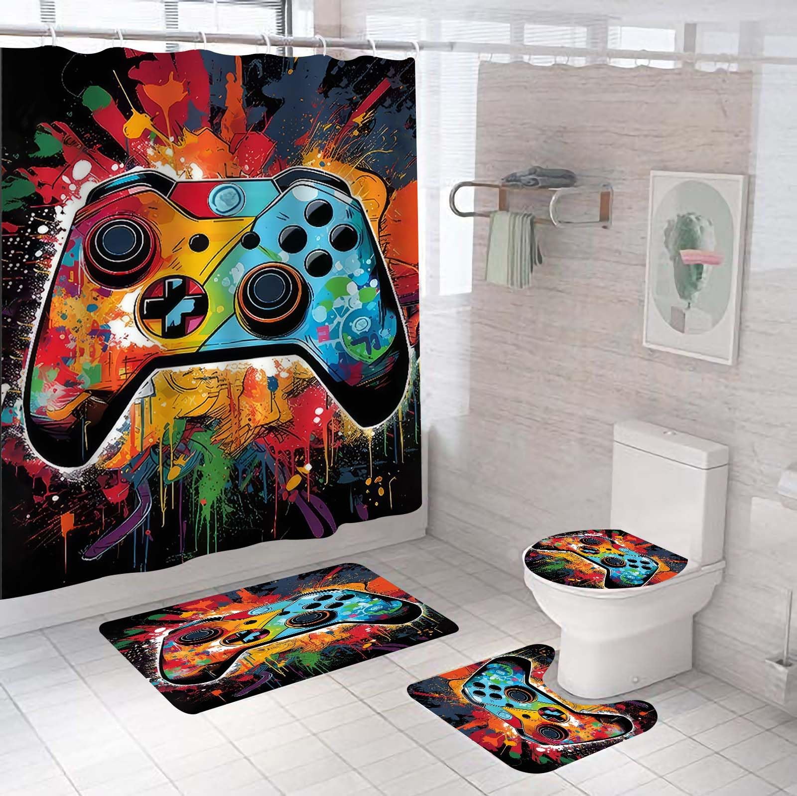 Norbey Colorful Game Shower Curtain Sets