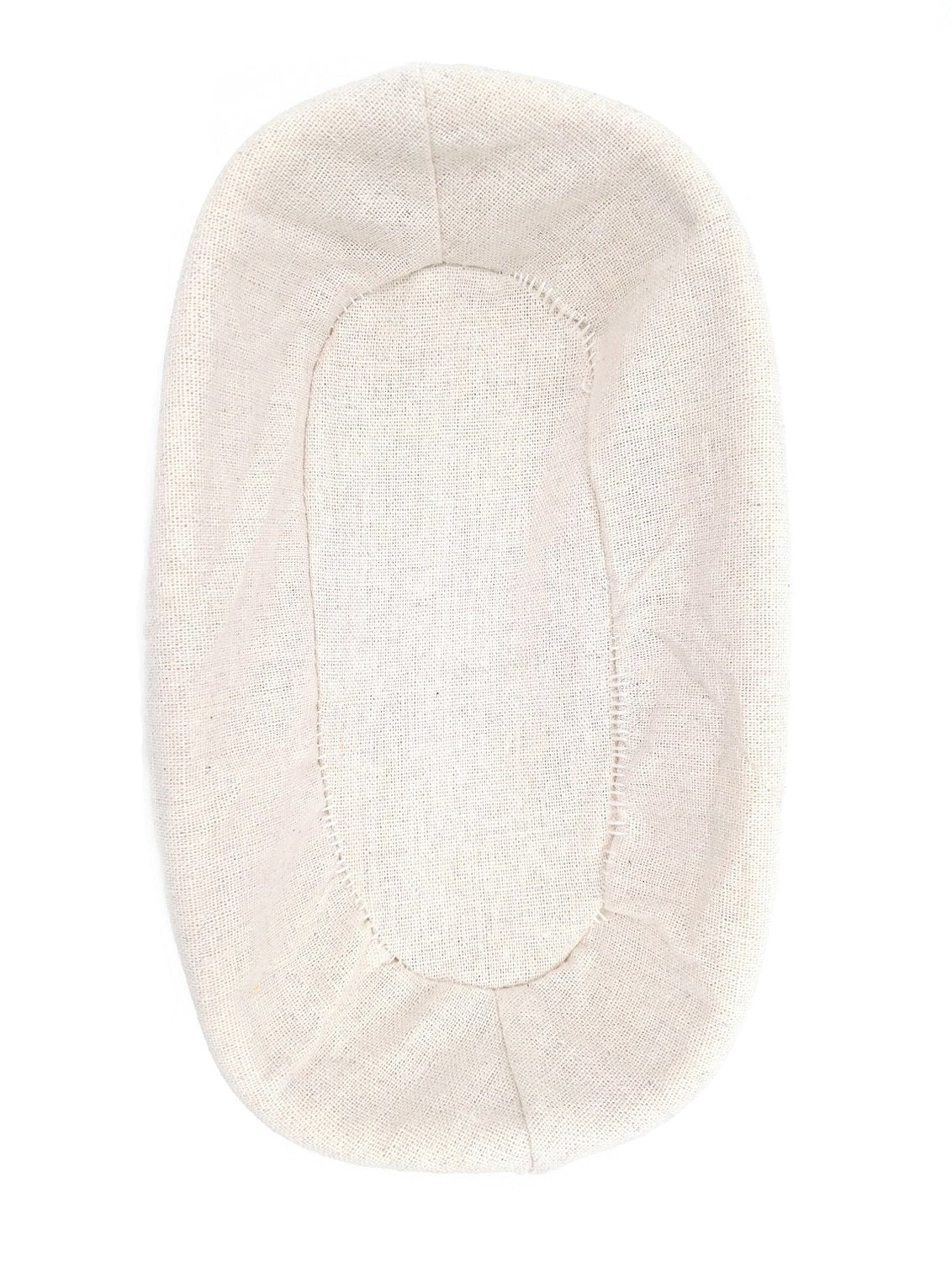 Eoocvt 9.8 Inch Oval Long Banneton Brotform Bread Dough Proofing Rising Rattan Handmade Basket With Linen Liner Cloth - 25 X 15
