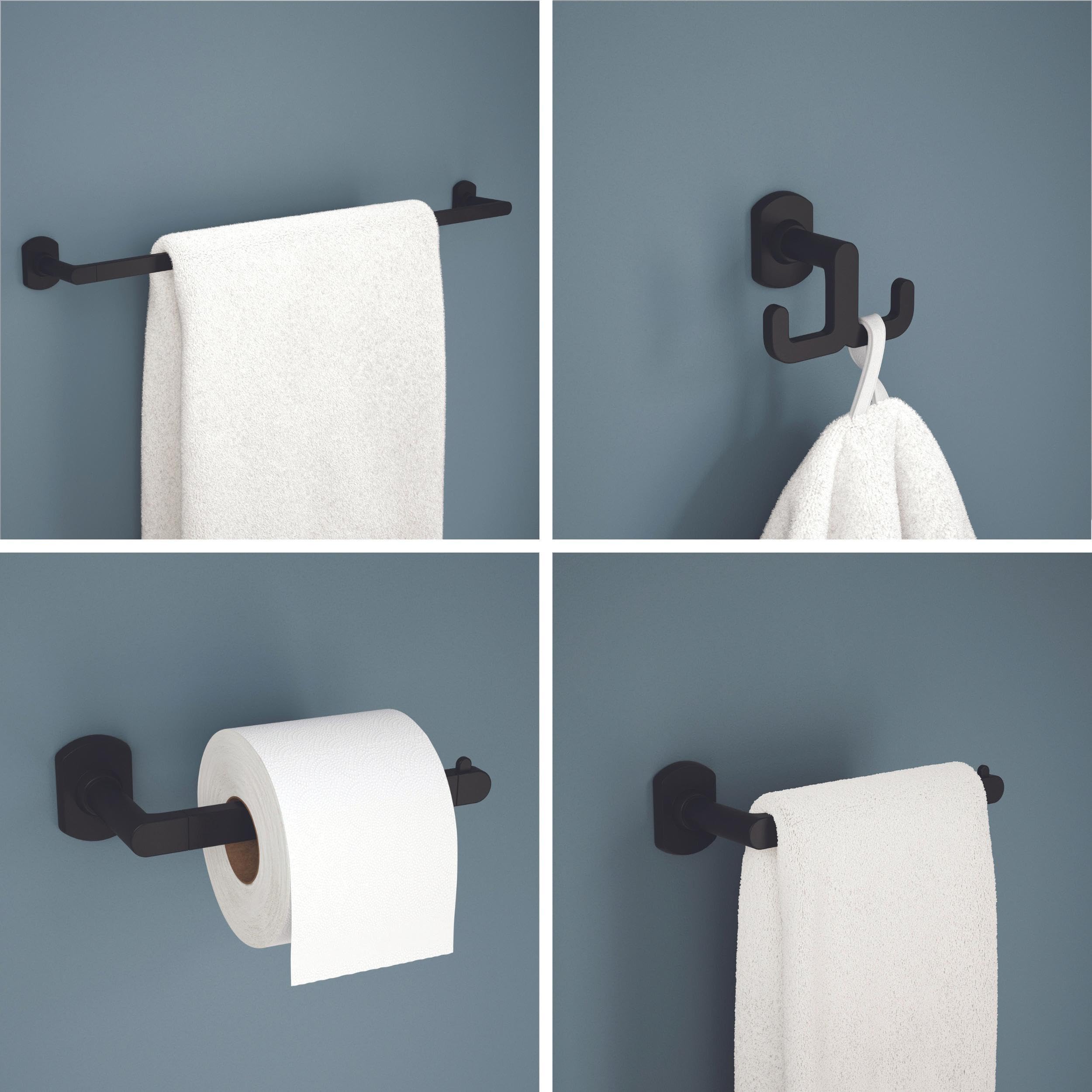 Franklin Brass Grnv64-Mb Granville 4-Piece Bath Hardware, Matte Black