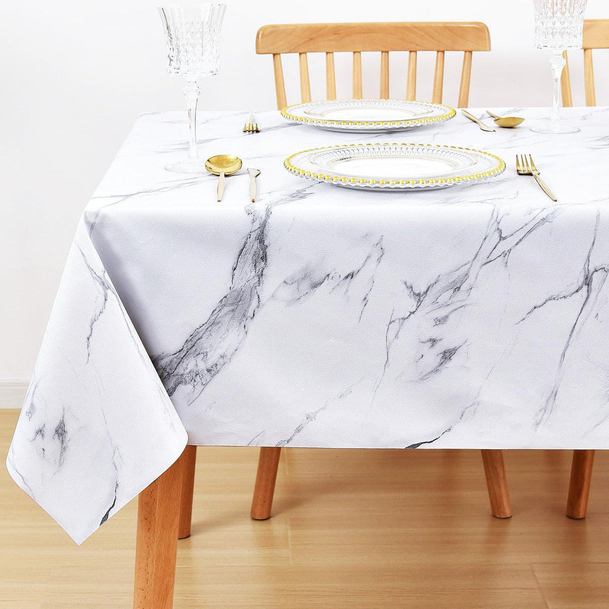 Lohascasa Vinyl Tablecloth For Rectangle Tables, Waterproof Pvc Plastic Table Cloth Covers, Oilcloth Wipeable Tablecloths For 9F