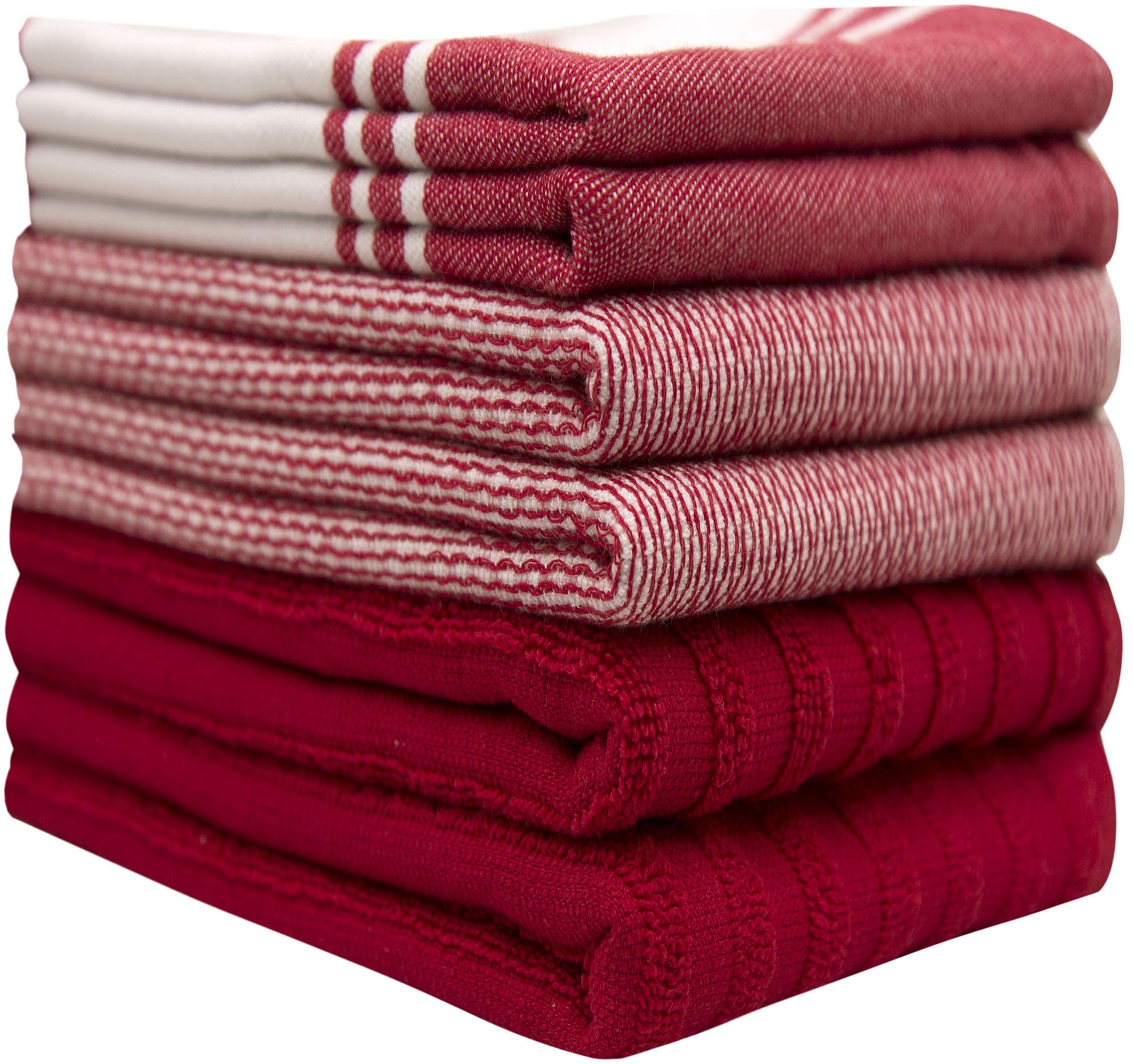 Premium Kitchen Towels (20   X 28   , 6 Pack) | Large Kitchen Hand Towels | Kitchen Towels Cotton | Flat & Terry Towel | Highly