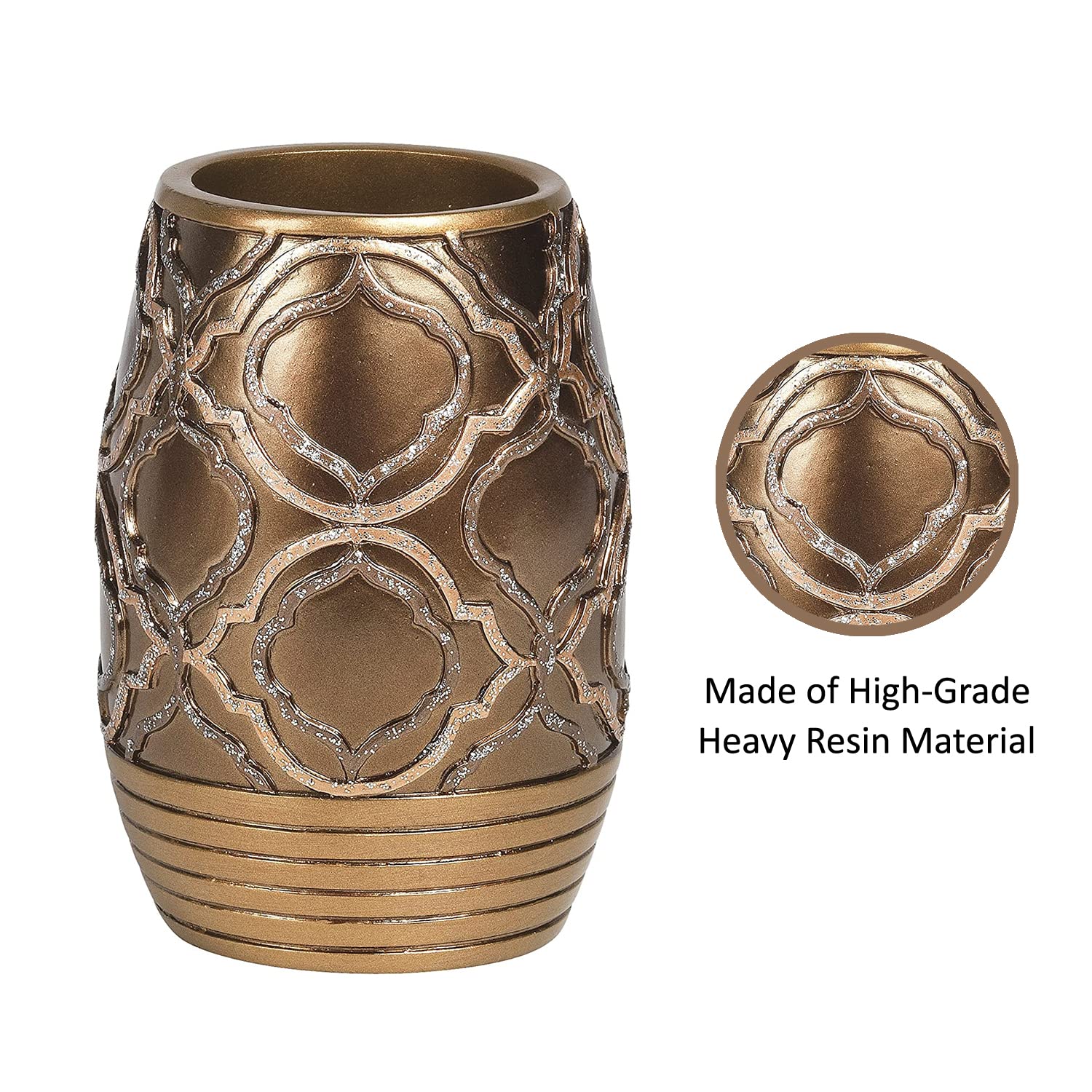 Popular Bath Tumbler, Spindle Collection, Gold