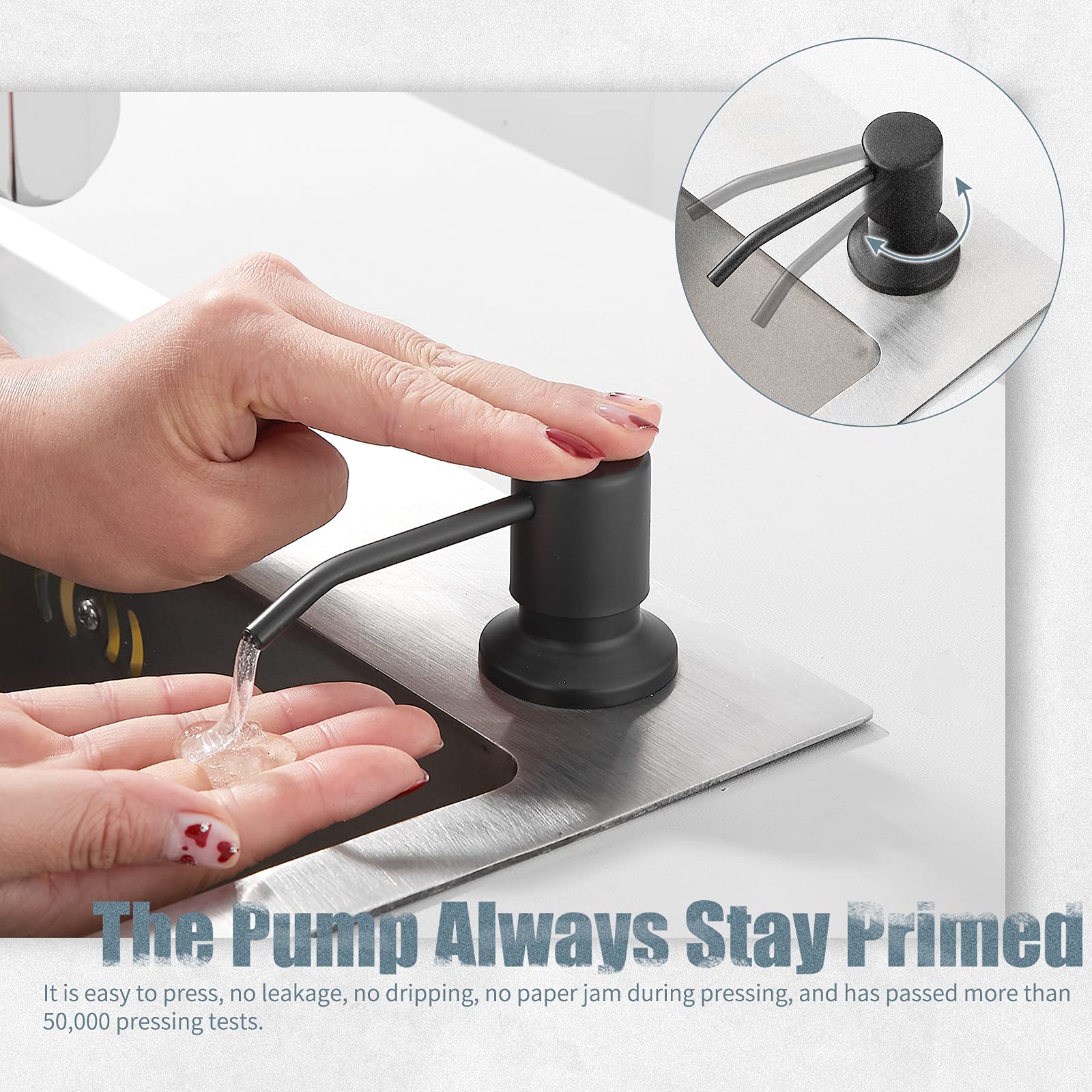 Casavilla Kitchen Faucet Set  Black Kitchen Sink Faucets with Pull Down Sprayer and Soap Dispenser  Single Handle Stainless Steel Faucets for Kitchen Sinks  Farmhouse Kitchen Faucets with Deck Plate