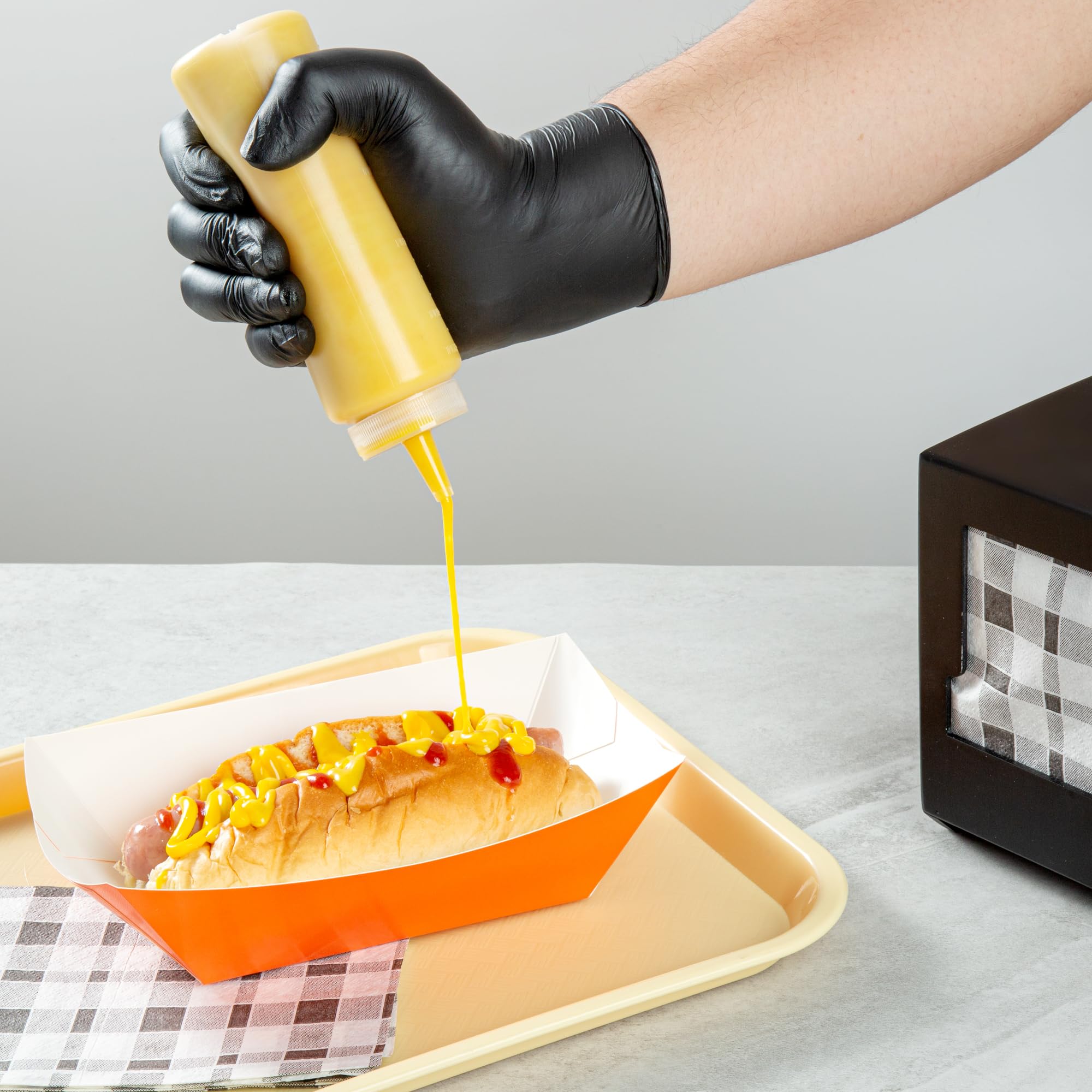 Restaurantware Condiment Squeeze Bottle With Lid Plastic Squeeze Bottle - Precison Dispensing Tip Flexible Clear Plastic Squeeze