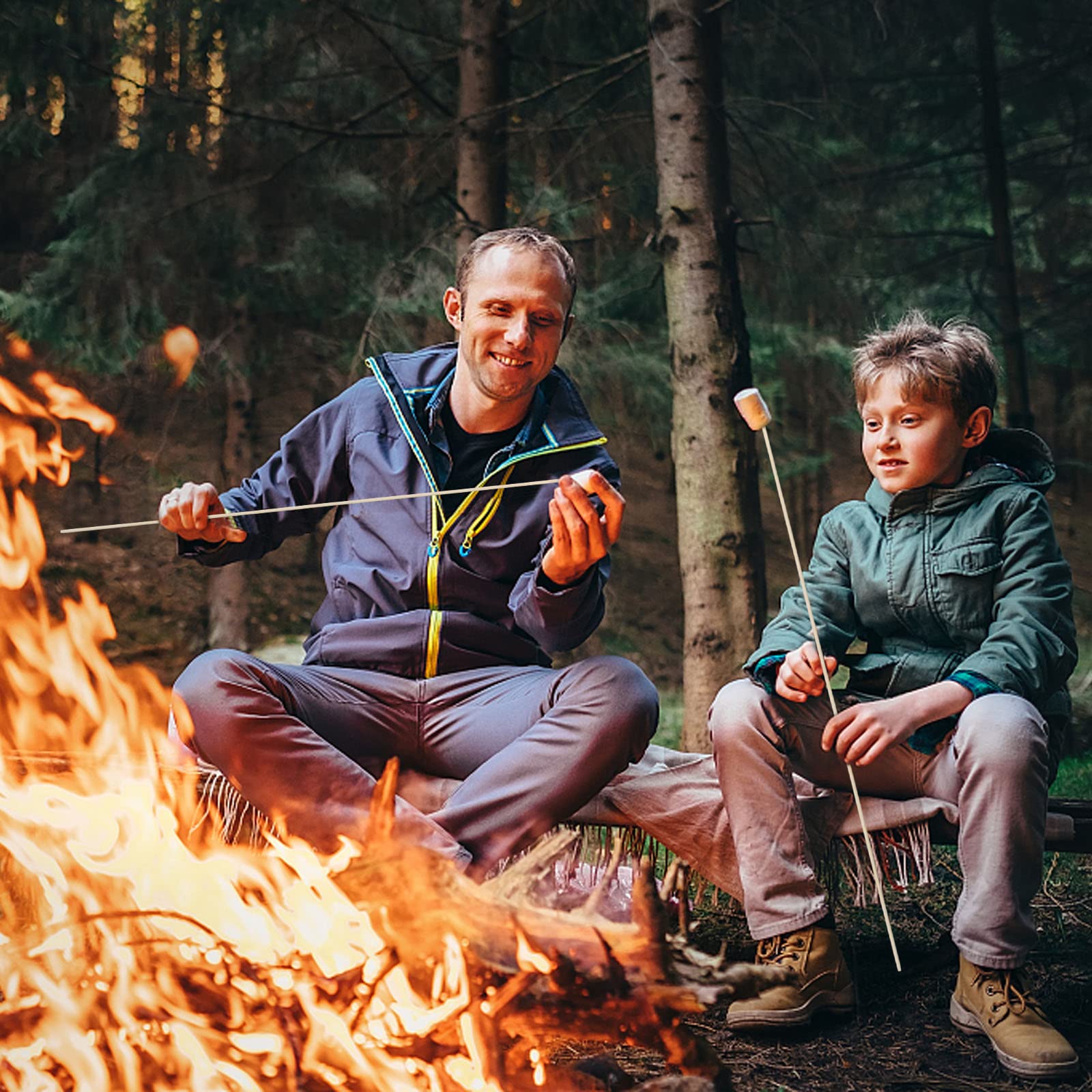 200Pcs Bamboo Marshmallow Roasting Sticks 30 Inch 5Mm Thick Extra Long Bamboo Wooden Skewers Smores Sticks Hot Dog Skewer For Ca