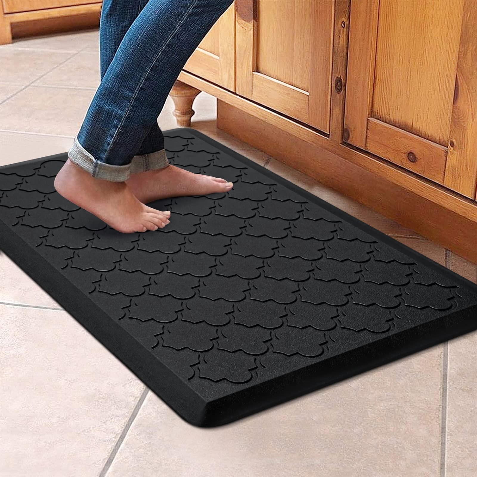 Wiselife Kitchen Mat Cushioned Anti Fatigue Floor Mat,17.3 ''X28 '', Thick Non Slip Waterproof Kitchen Rugs And Mats,Heavy Duty