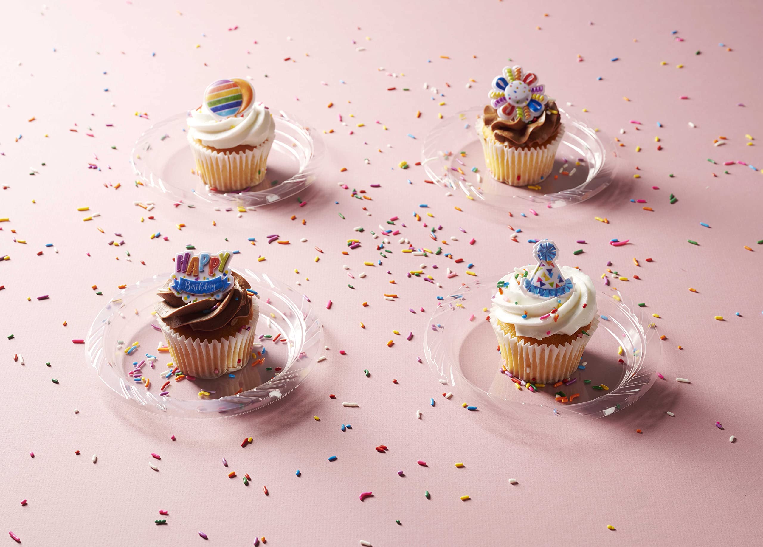 Munfix 6 Inch Clear Plastic Plates 200 Bulk Pack - Disposable Cake Plates For Dessert & Appetizers, Bbq, Party, Travel And Event