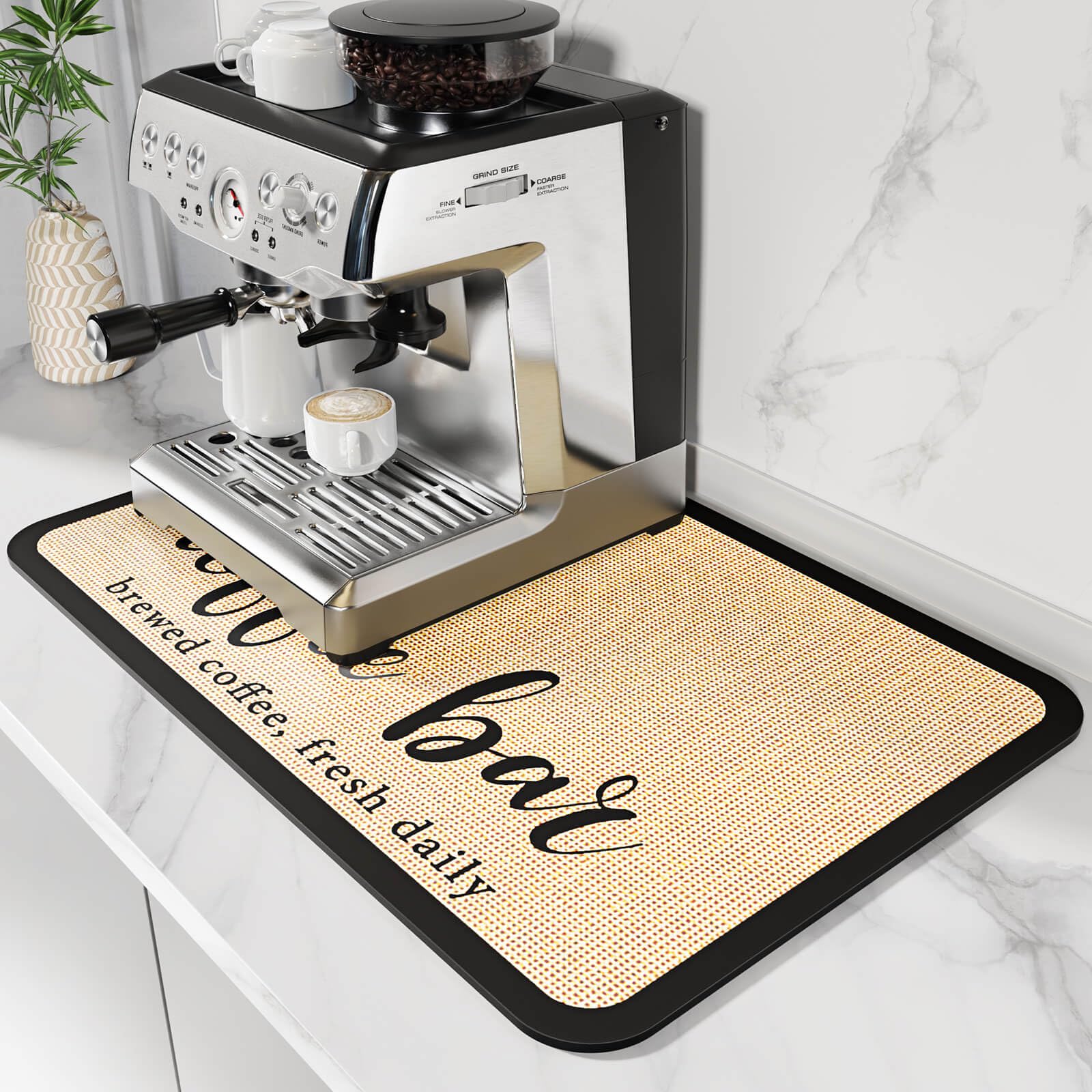 Dk177 Coffee Mat Coffee Bar Mat Hide Stain Absorbent Drying Mat With Waterproof Rubber Backing Fit Under Coffee Maker Coffee Mac