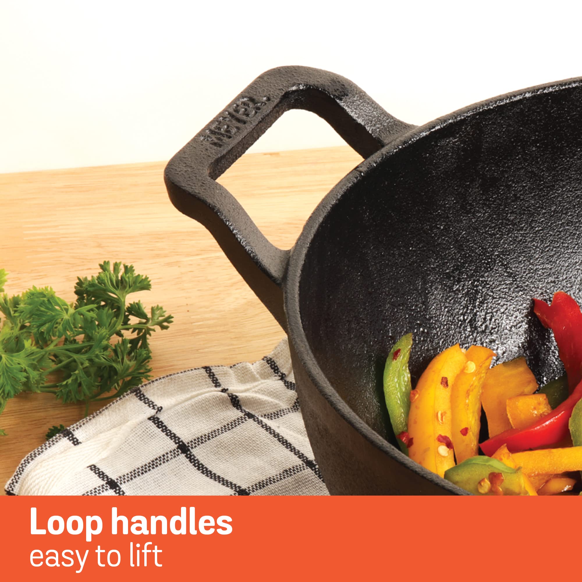 Meyer Pre Seasoned Cast Iron Kadai Without Lid | Iron Kadai for Cooking | Cast Iron Kadhai | Deep Frying Kadai with Heavy Bottom