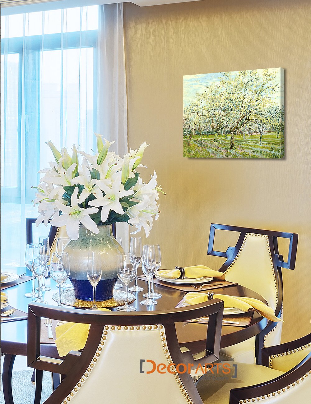Decorarts - The White Orchard, Vincent Van Gogh Art Reproduction. Giclee Canvas Prints Wall Art For Home Decor 20X16, Depth 1.5