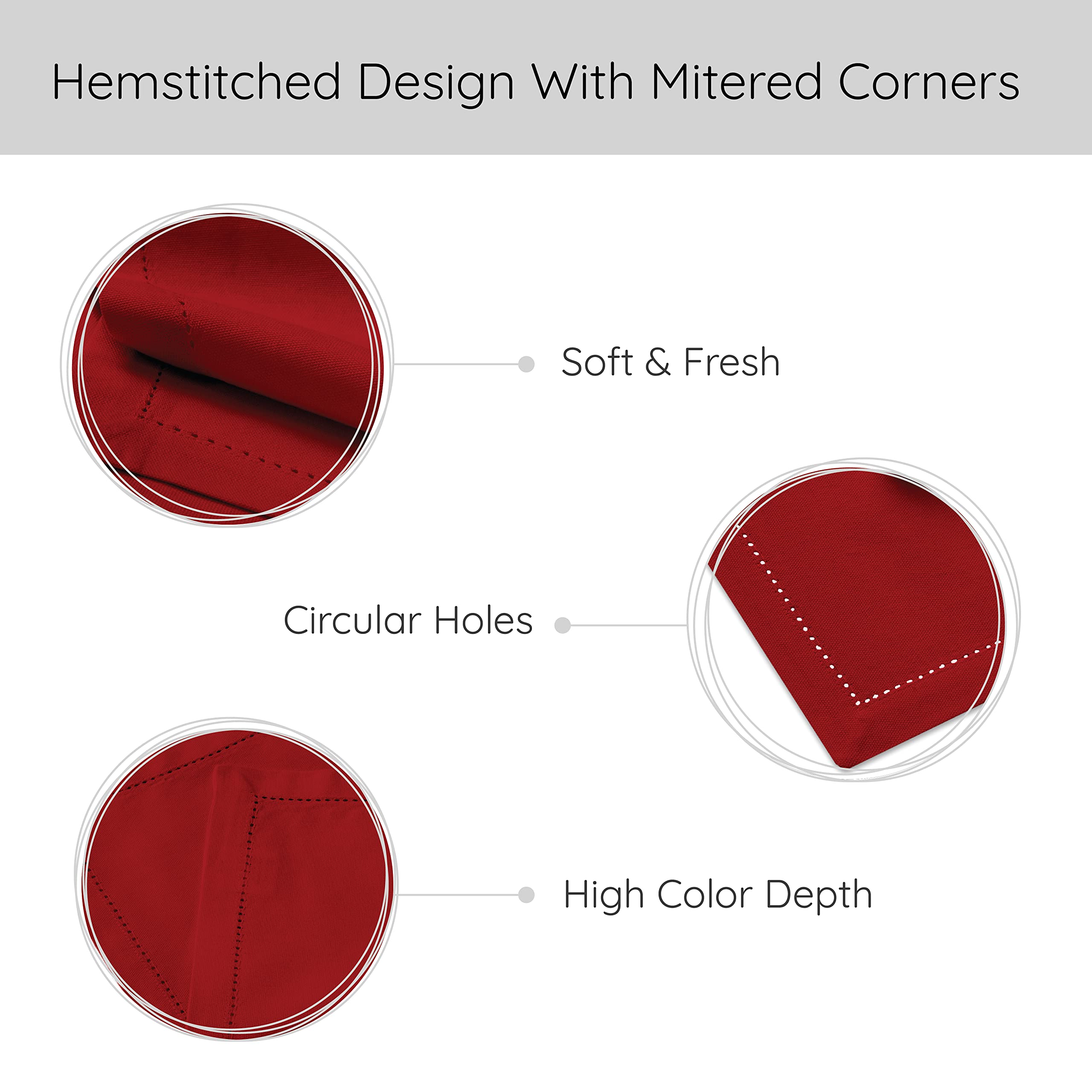 Encasa Homes Cotton Hemstitched Table Runner 16x60 inch - Red, Machine Washable for Dining, Parties, Cafes, Restaurants - Model TR-005