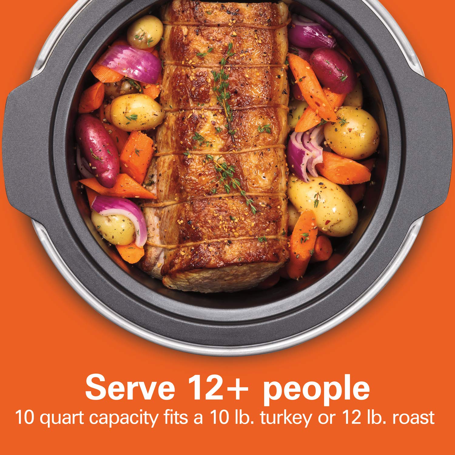 Hamilton Beach Slow Cooker, 10 Quart, Programmable, Stovetop Safe Crock, Silver, Model 33196