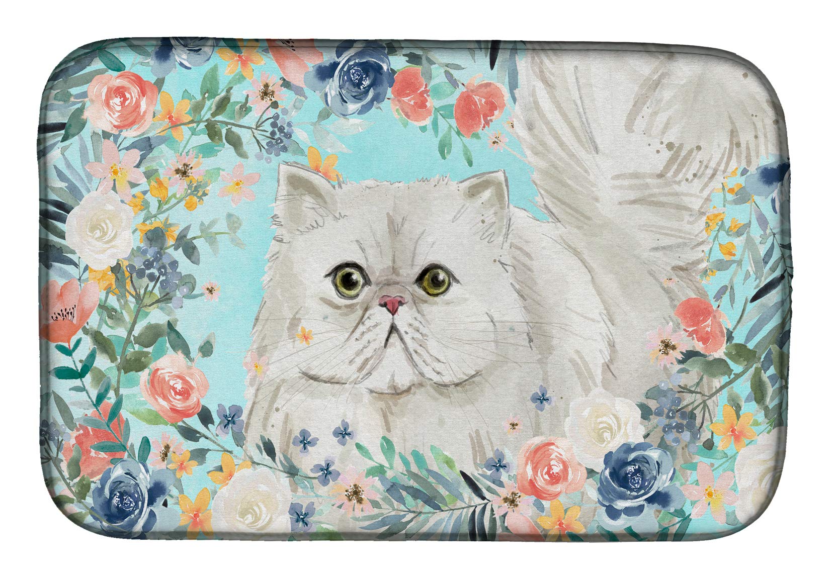 Caroline'S Treasures Ck3394Ddm Persian Spring Flowers Dish Drying Mat Absorbent Dish Drying Mat Pad For Kitchen Counter Dish Dra