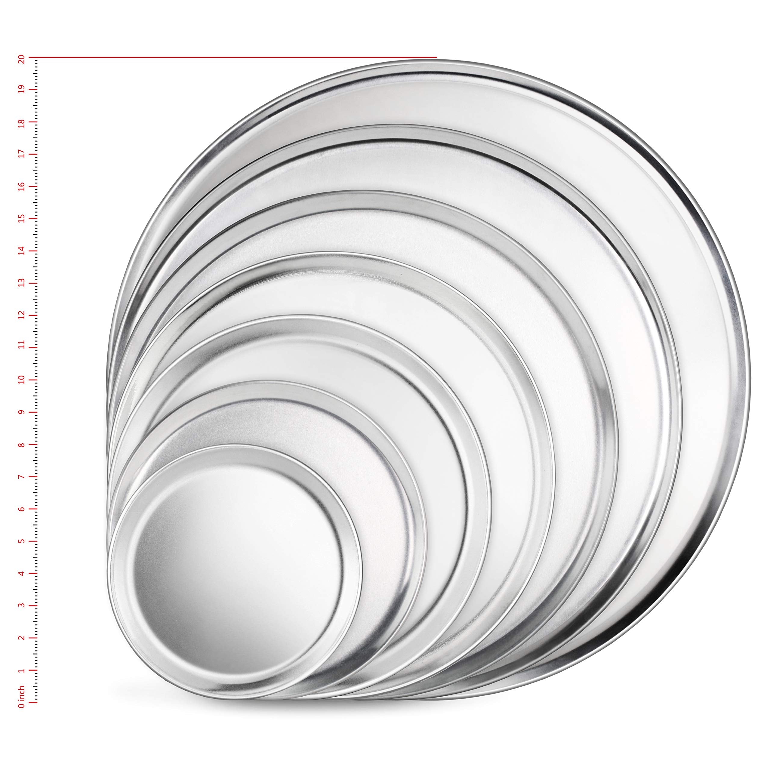 New Star Foodservice 51056 Restaurant-Grade Aluminum Pizza Pan, Baking Tray, Coupe Style, 18-Inch, Pack Of 6