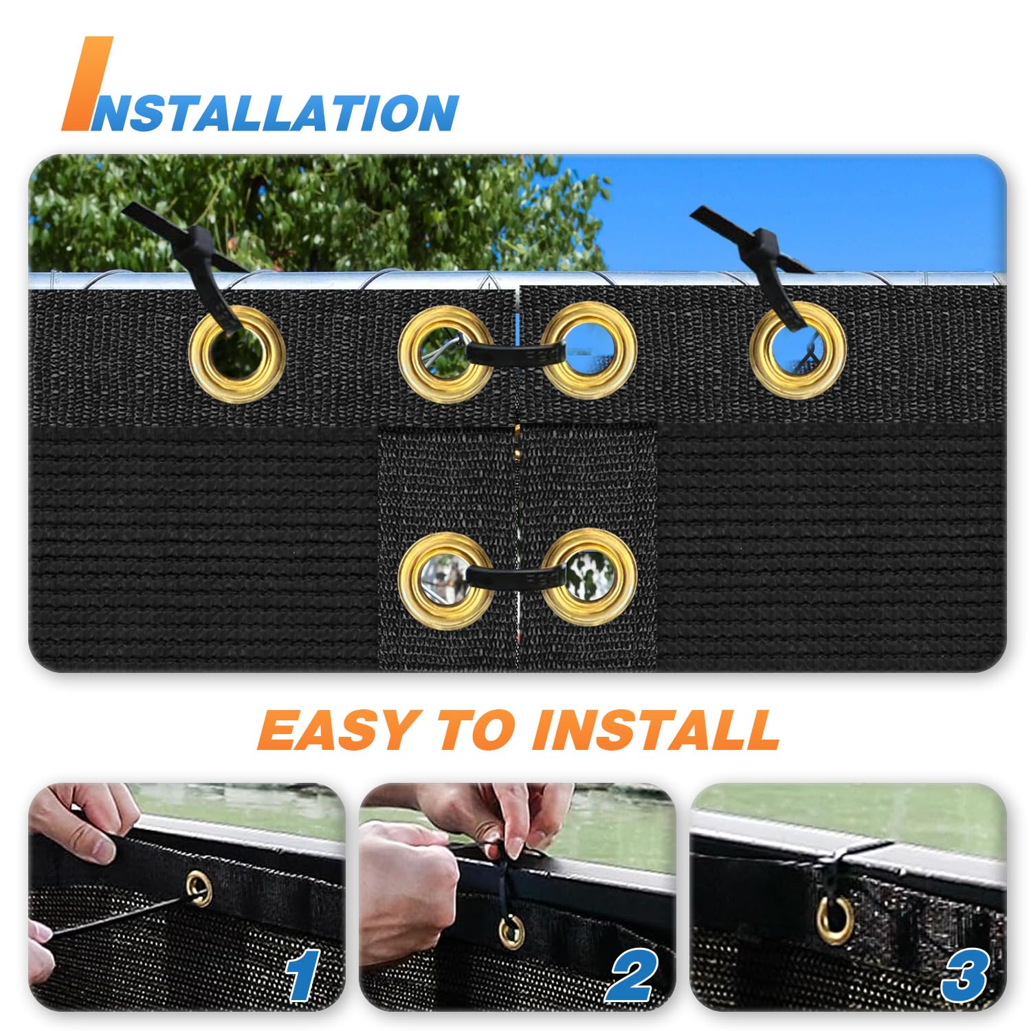 Tang Sunshades Depot Privacy Fence Screen Black 6 X 57 Heavy Duty Commercial Windscreen Residential Fence Netting Fence Cover 15