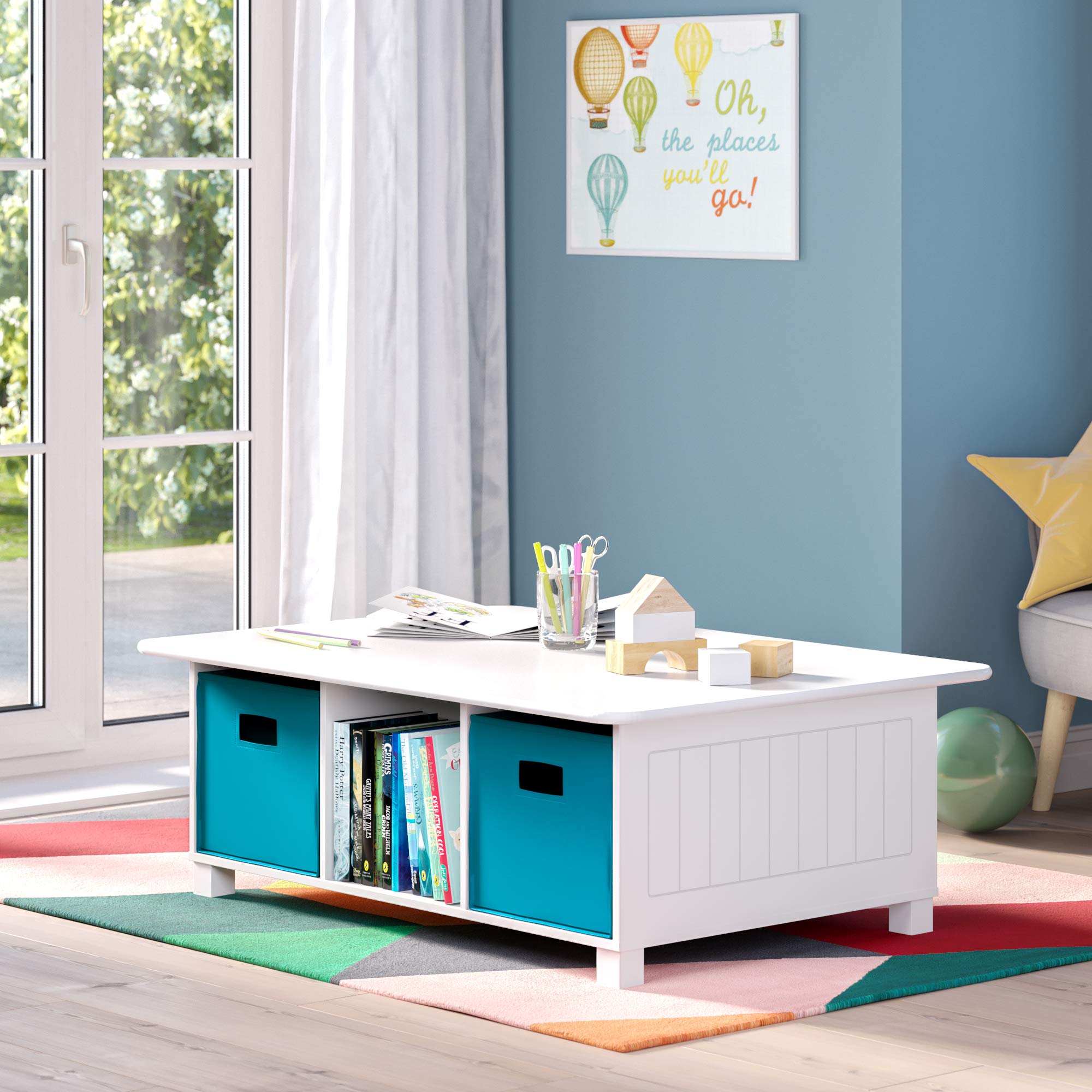 RiverRidge Folding Bin  Turquoise  2 Piece
