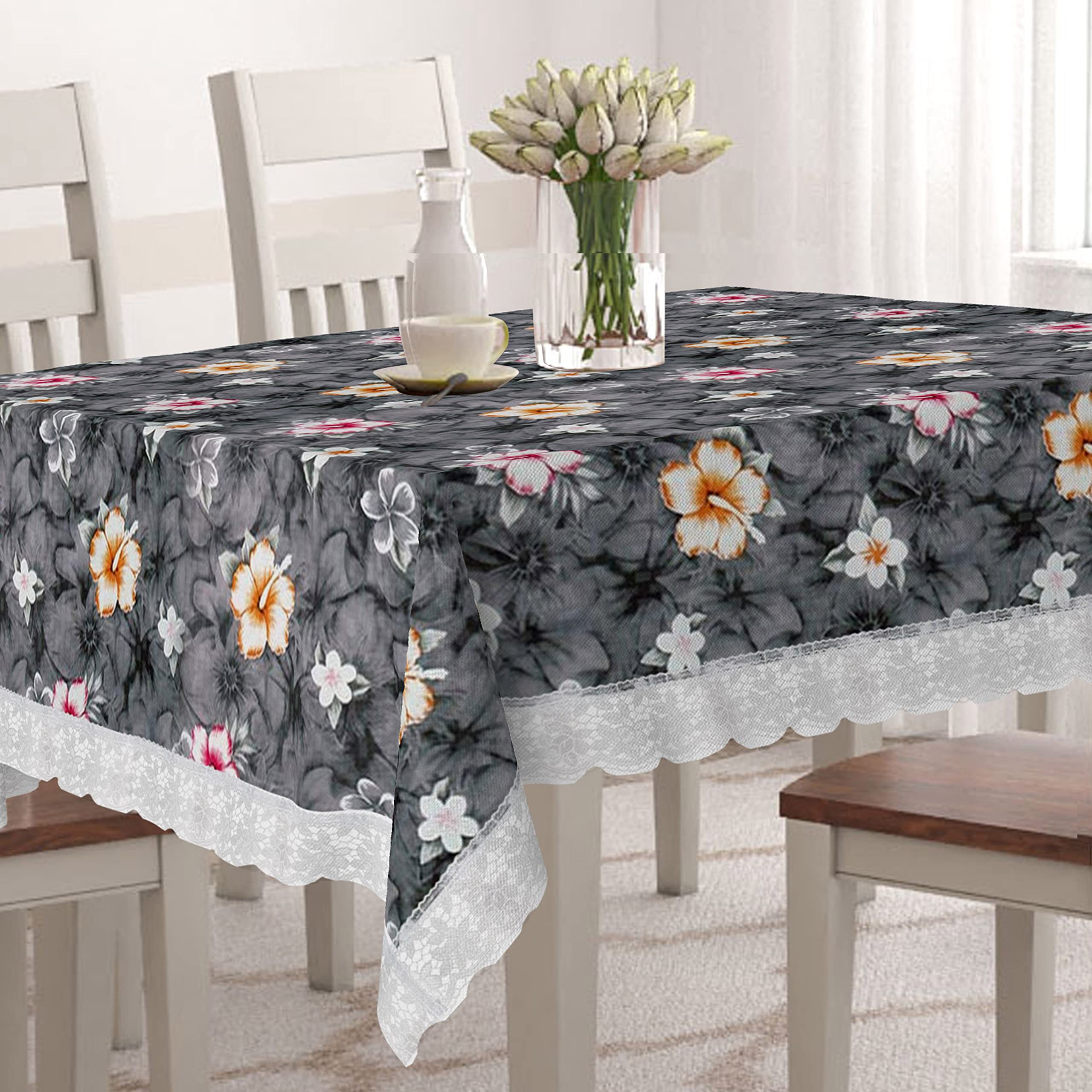 Star Weaves 68 Seater Dining Table Cover  Waterproof & Dustproof 68 Seater Table Cover With Lace 60x90 Inches KUM87