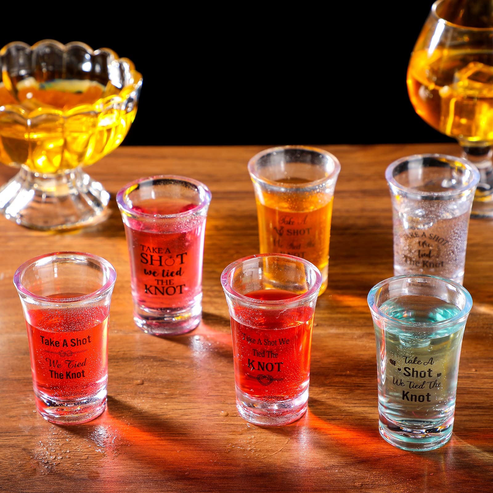 Cunhill 36 Packs Take a Shot We Tied the Knot Shot Glasses  Wedding Favor Set 1.2 Ounce Shot Glasses  Wedding Favor  Acrylic Funny Wedding Shot Glasses  Bridal Party Shot Glasses (Simple)