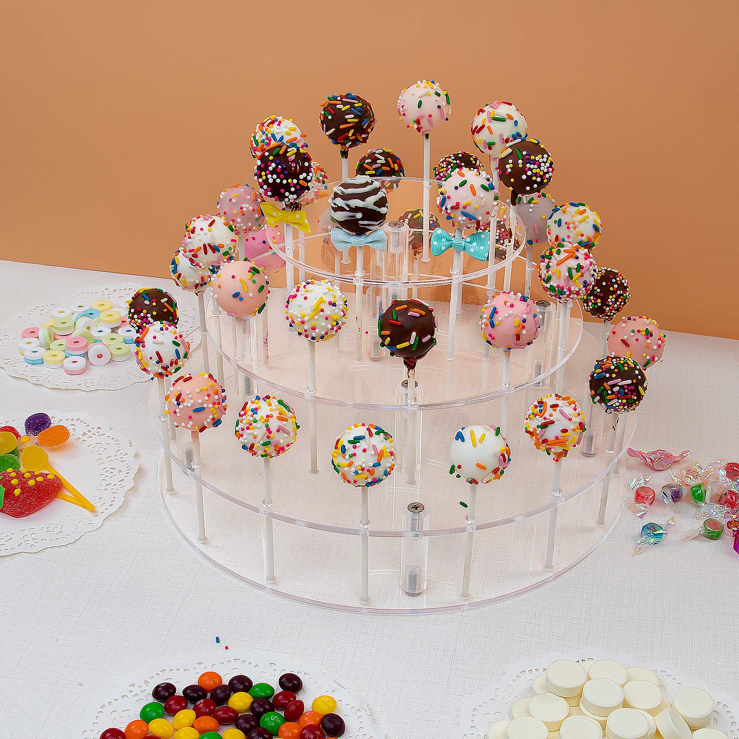 Yestbuy Cake Pop Display Stand, 36 Hole Cake Pop Holder, Lollipop Holder For Weddings, Birthday Parties, Anniversaries Gift, Hal