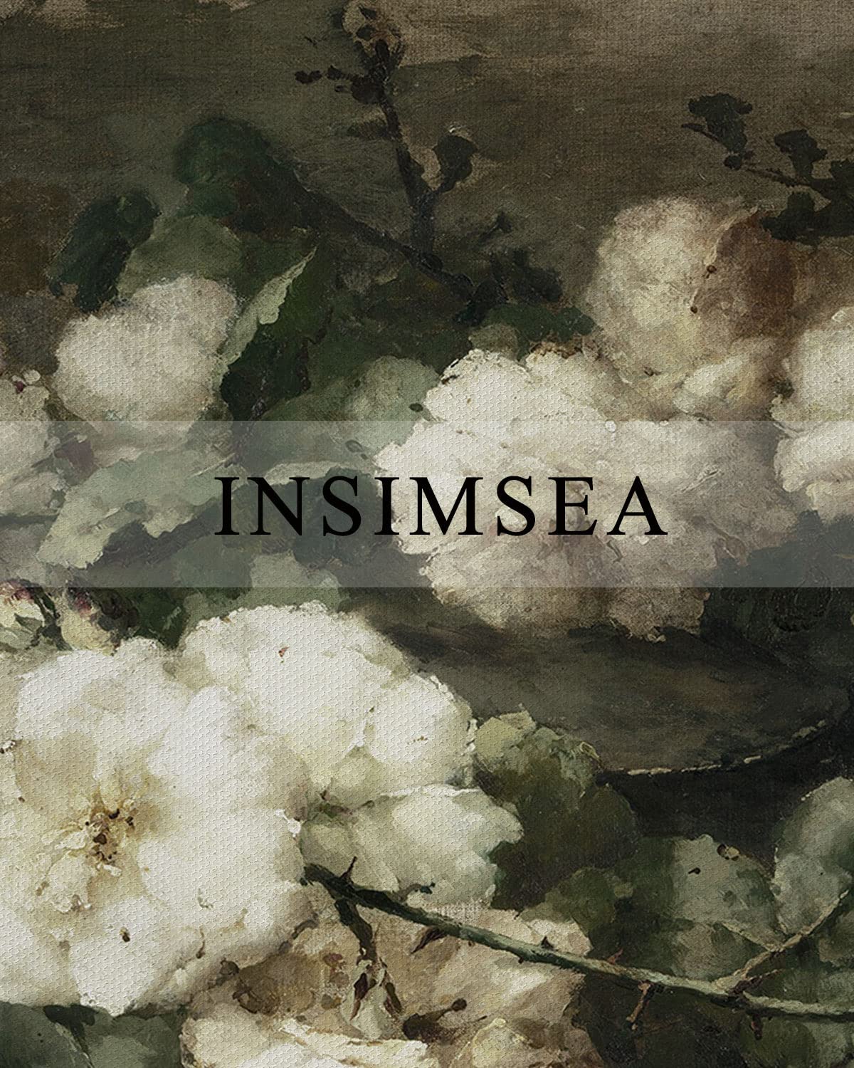 InSimSea Framed Canvas Wall Art Room Decor  White Roses Still Life Paintings Canvas Print  Mid Century Modern Decor Home Decorations for Living Room  Bathroom Farmhouse Kitchen Decor 16x24in