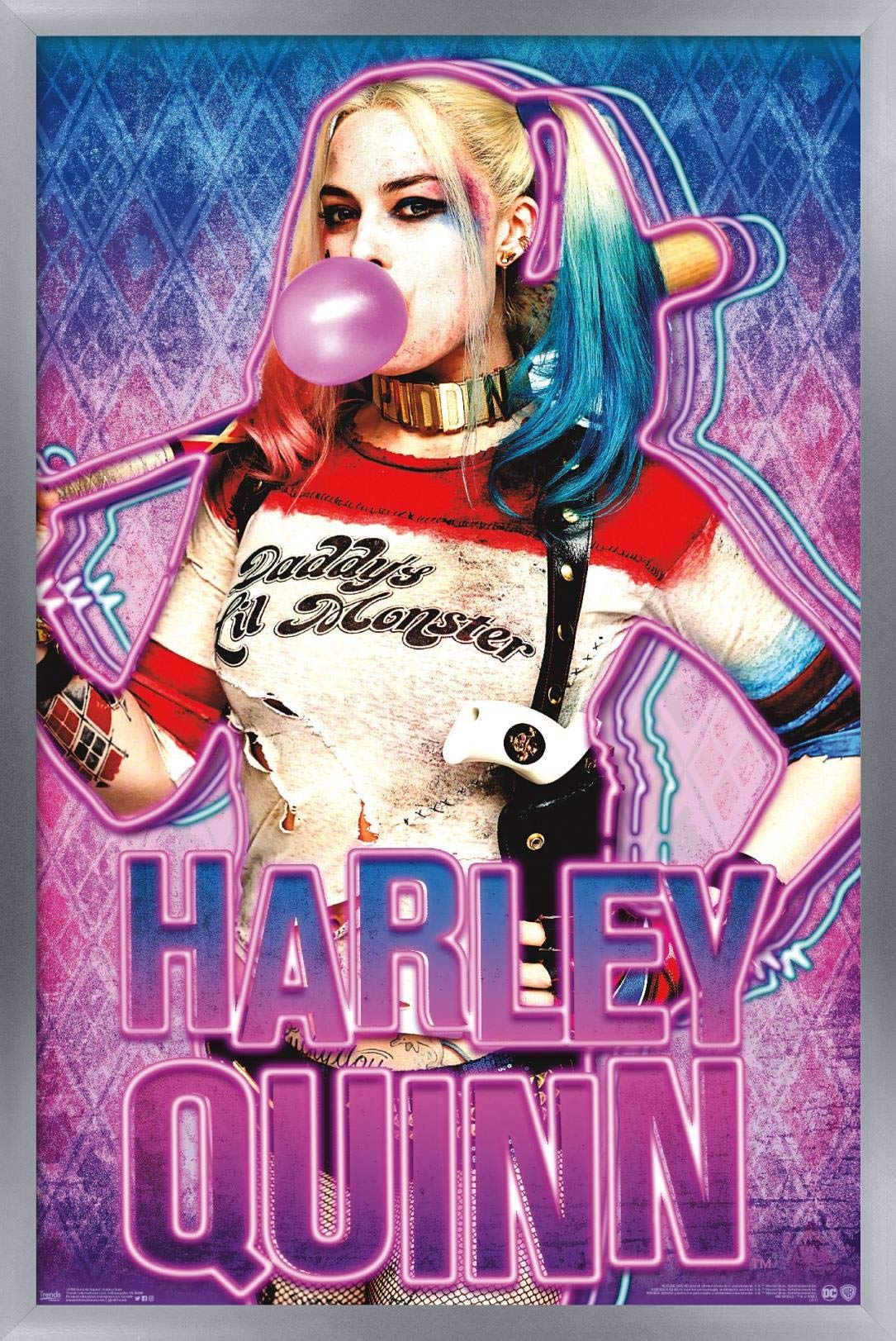 Trends International Dc Comics Movie - Suicide Squad - Harley Gum Wall Poster, 14.725'' X 22.375'', Silver Framed Version