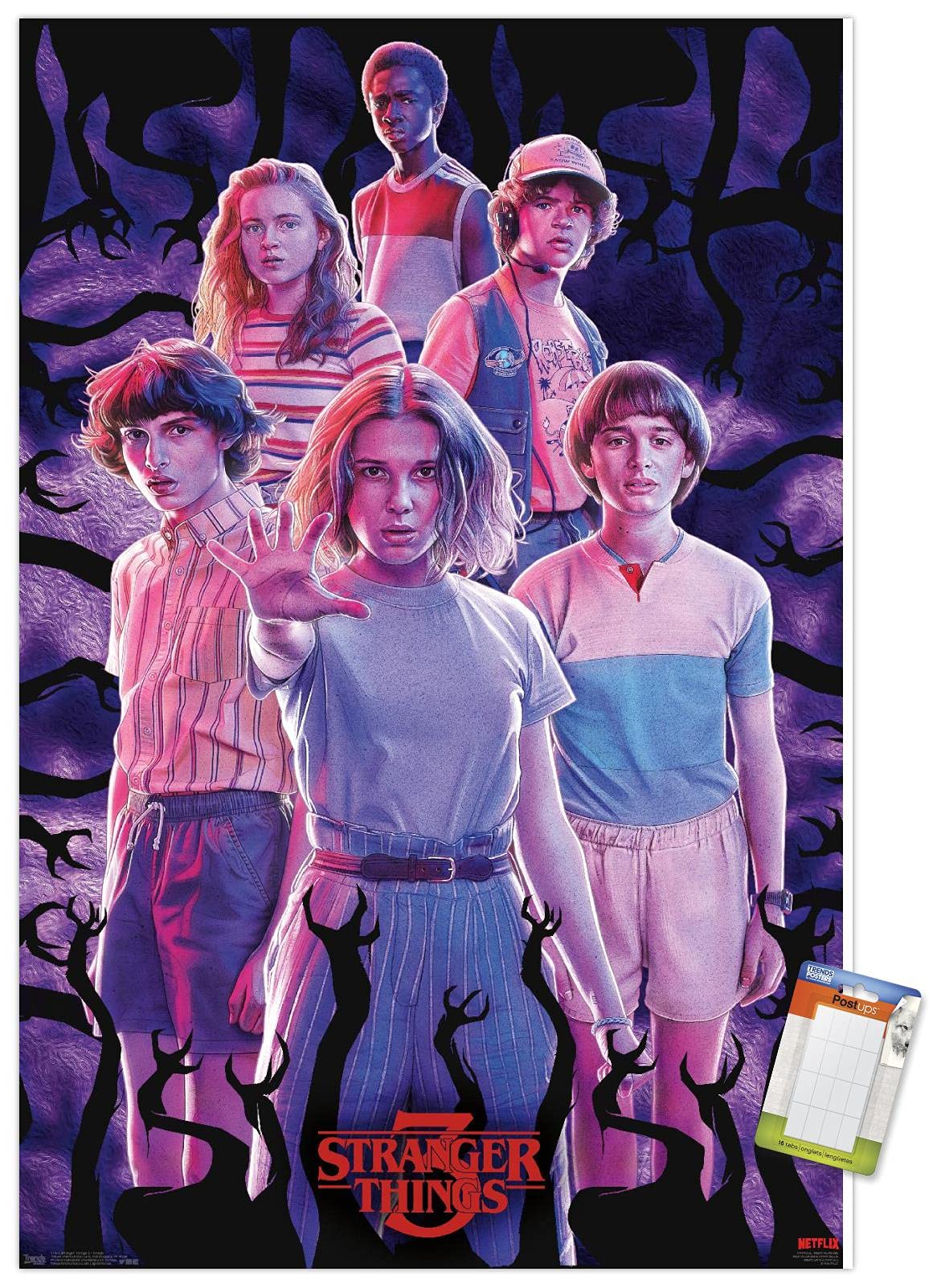 Trends International Netflix Stranger Things: Season 3 - Group Wall Poster, 22.375'' X 34'', Poster & Mount Bundle