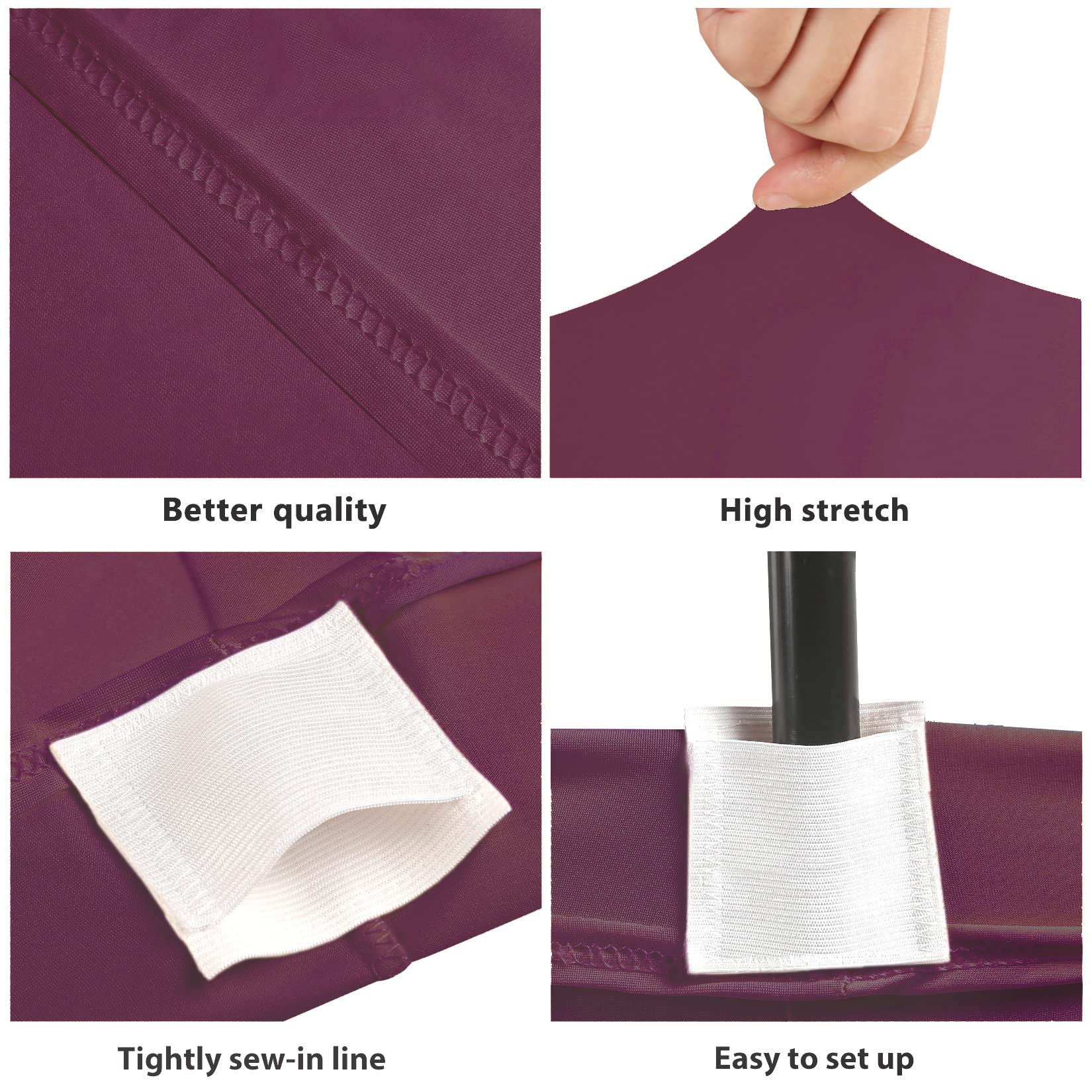 Bddc Table Covers For 6 Foot Tables, Spandex Table Covers 6Ft, Burgundy Table Cloths Rectangle 6Ft For Events, Wedding, Banquets