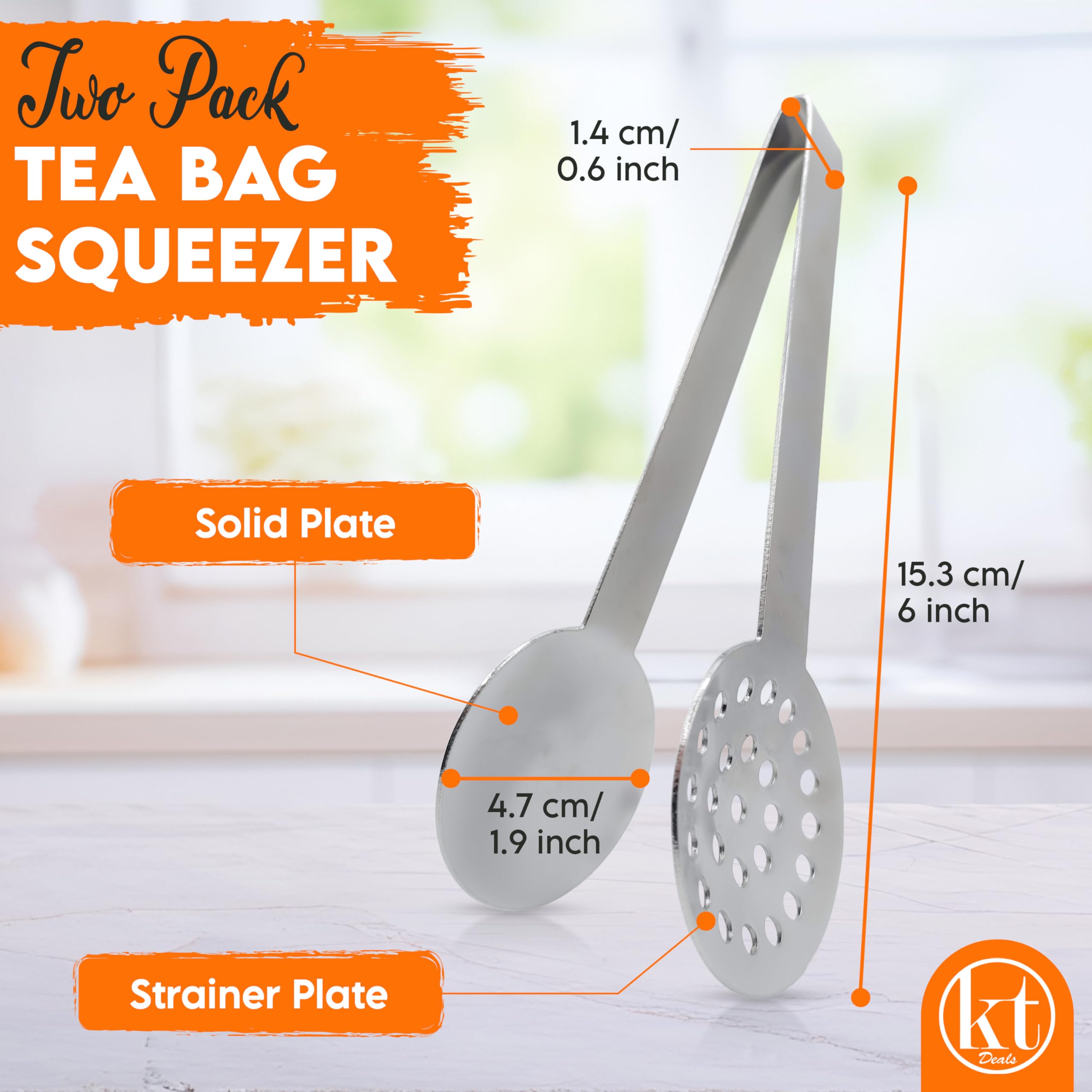 2 Pack Tea Bag Squeezer Stainless Steel Tea Bag Squeezer Tongs Strainer Gripper Picker