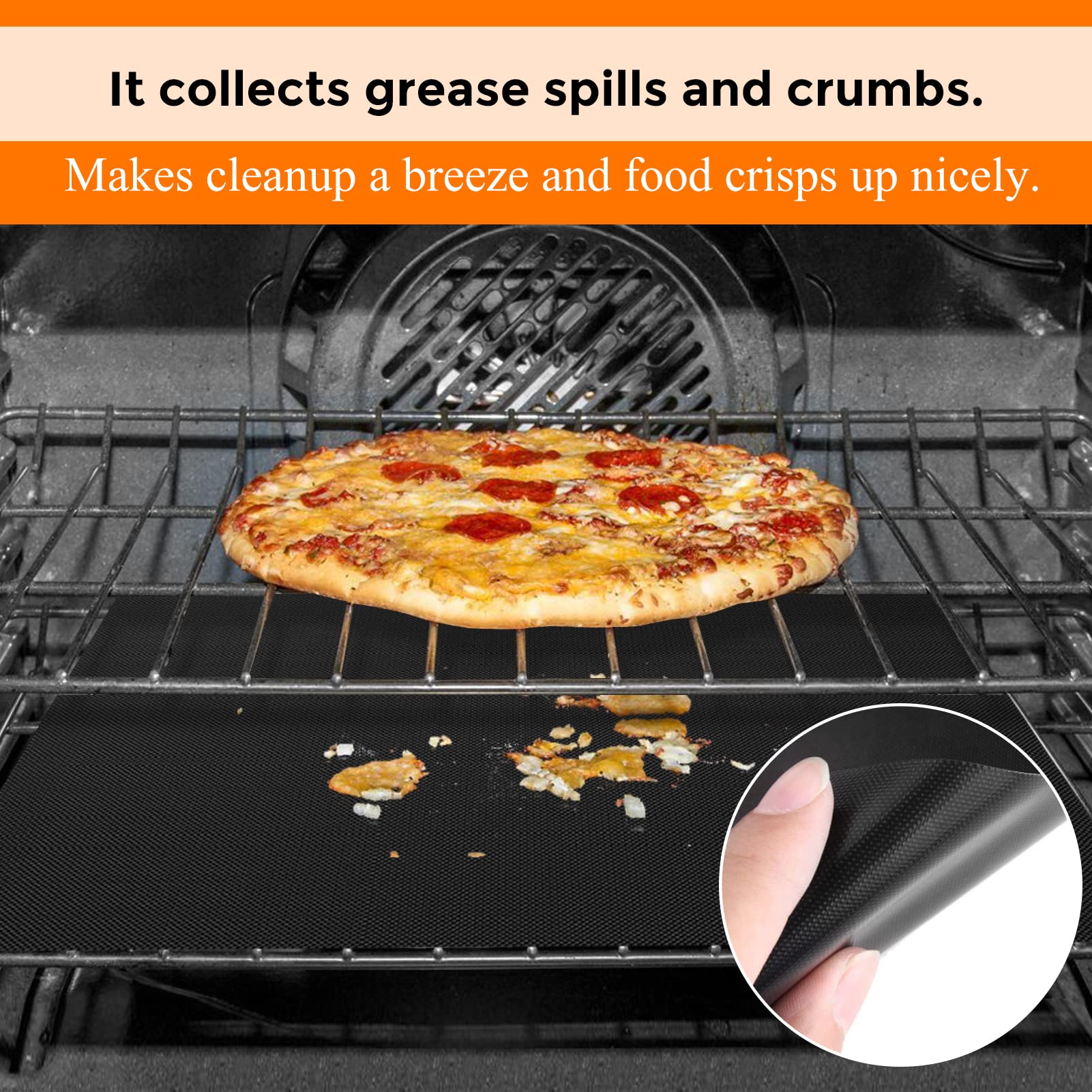 Cowbright 3Pcs Air Fryer Oven Liners, Non-Stick Air Fryer Oven Mat Baking Mat Compatible Ninja Foodi Sp101 Ninja Foodi Sp201 Nin