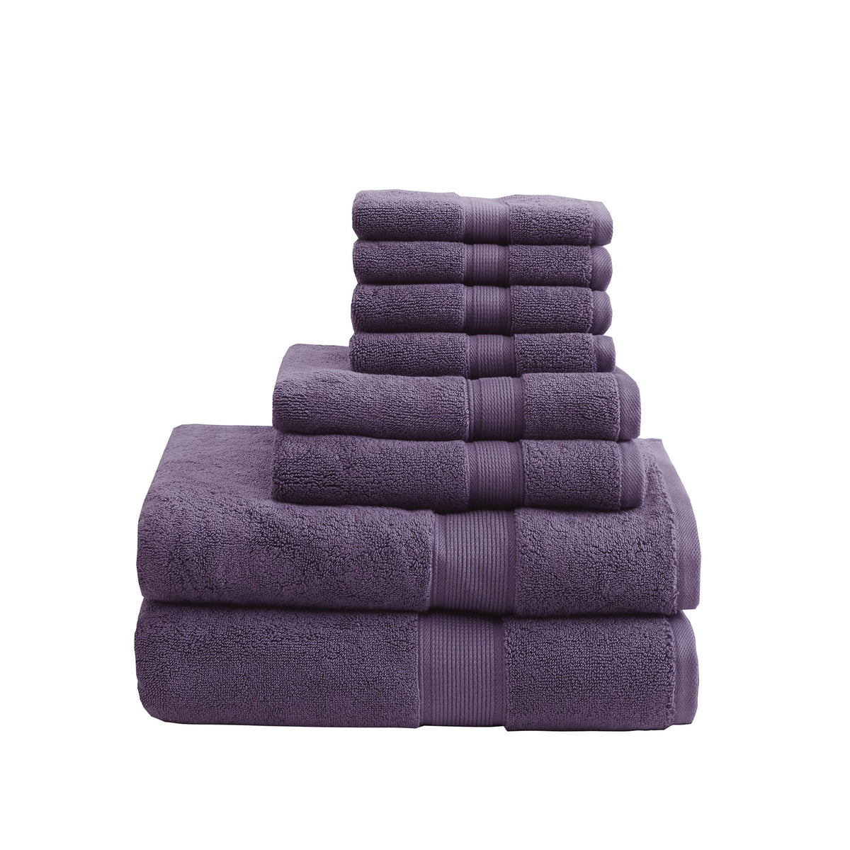 Madison Park Signature 800Gsm 100% Cotton Luxury Turkish Bathroom Towels,Oversized Linen Cotton Bath Towel Set, 8-Piece Include