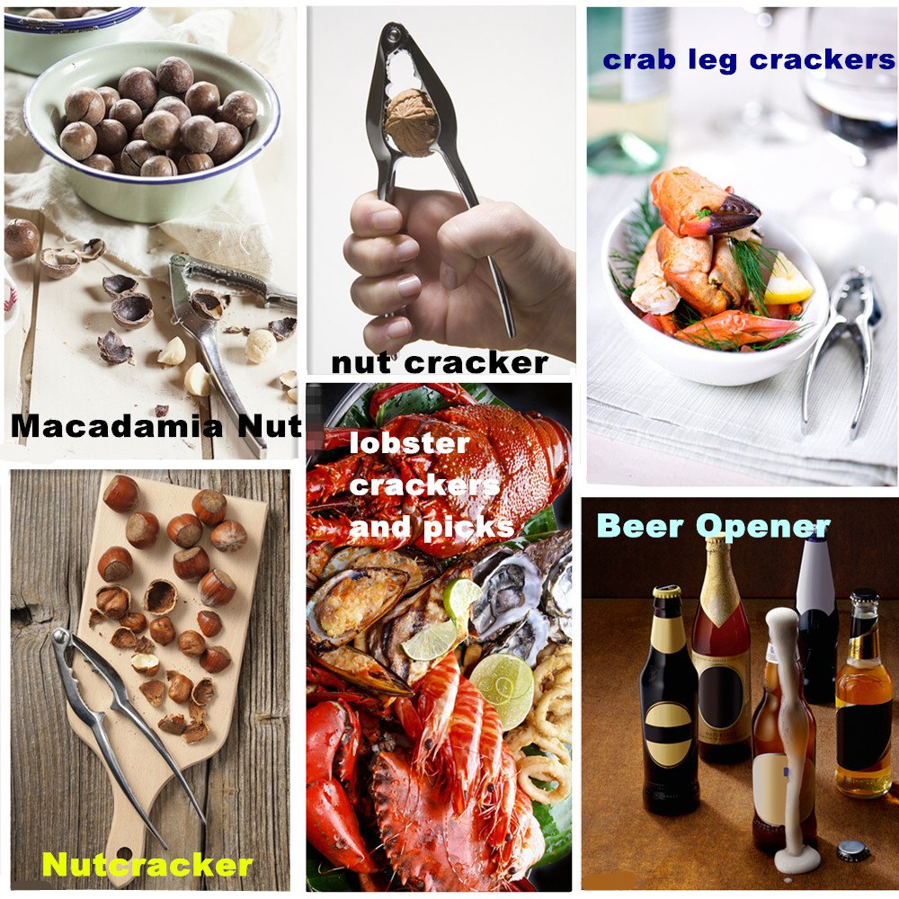 Seafood Crackers Tools Nutcrackers Tools, Crab Nut Lobster Crackers Opener Shellfish Lobster Leg Sheller Kitchen Kits Pack Of 9
