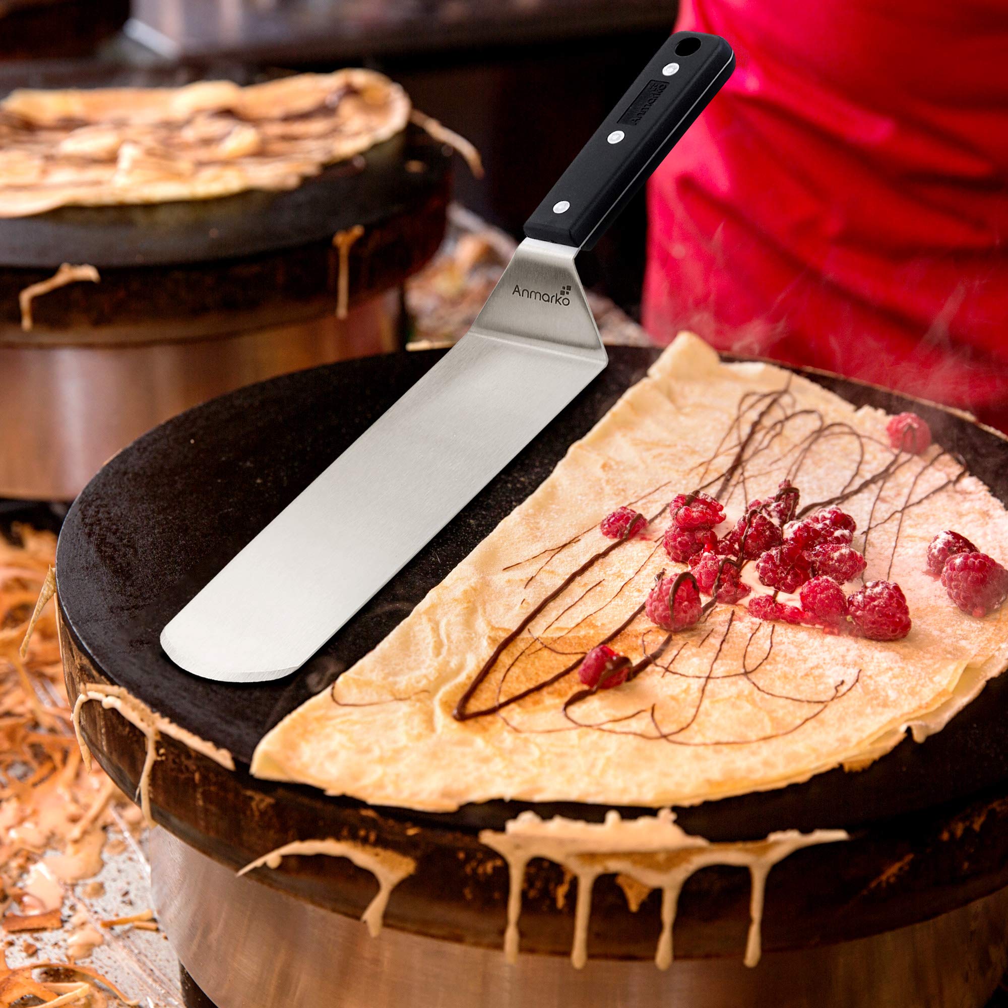 Grill Spatula Set - Long Metal Spatula Spatula - Griddle Scraper and Pancake Flipper or Pizza Spatula - Offset Spatula - Stainless Steel Utensil Great for BBQ Grill Flat Top