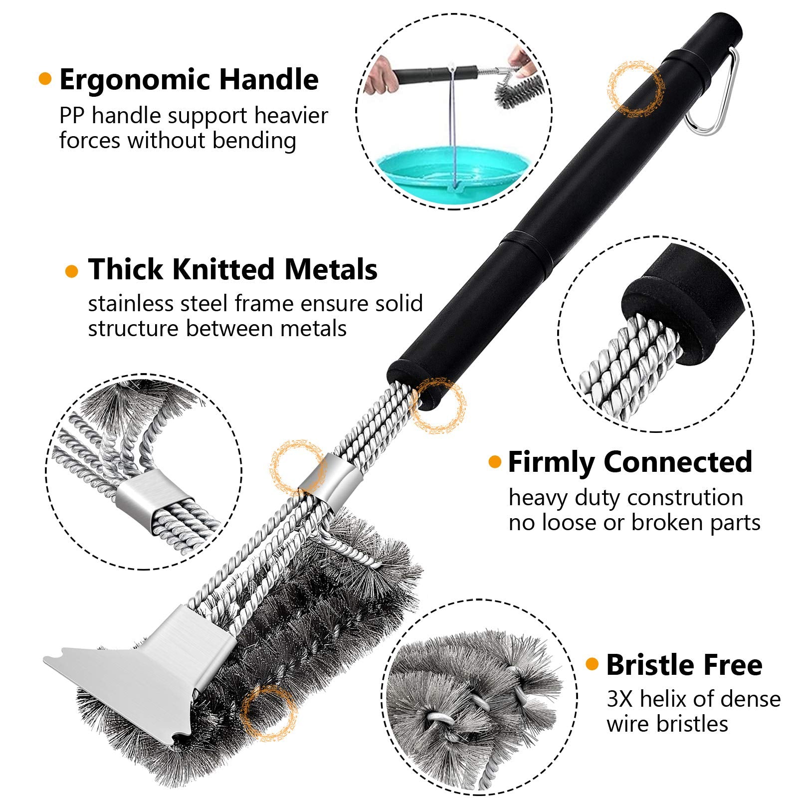Hasteel Grilling Utensil Set 18In, Stainless Steel Bbq Accessories Tools With Bag For Outdoor Cooking Camping, Heavy Duty Grill