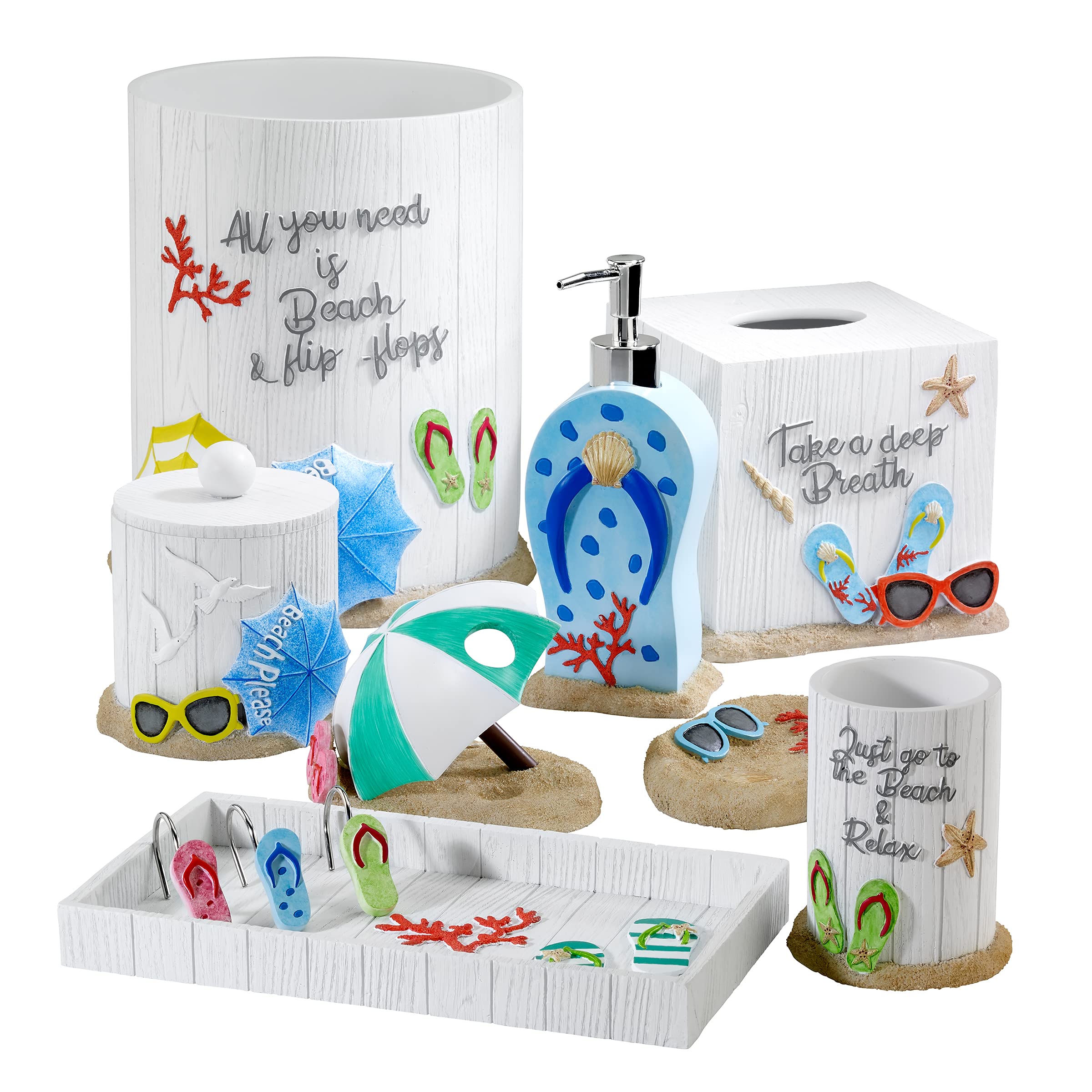 Avanti Linens - Tumbler, Countertop Cup For Bathroom Or Kitchen, Beach Inspired Bathroom Decor (Beach Mode Collection)