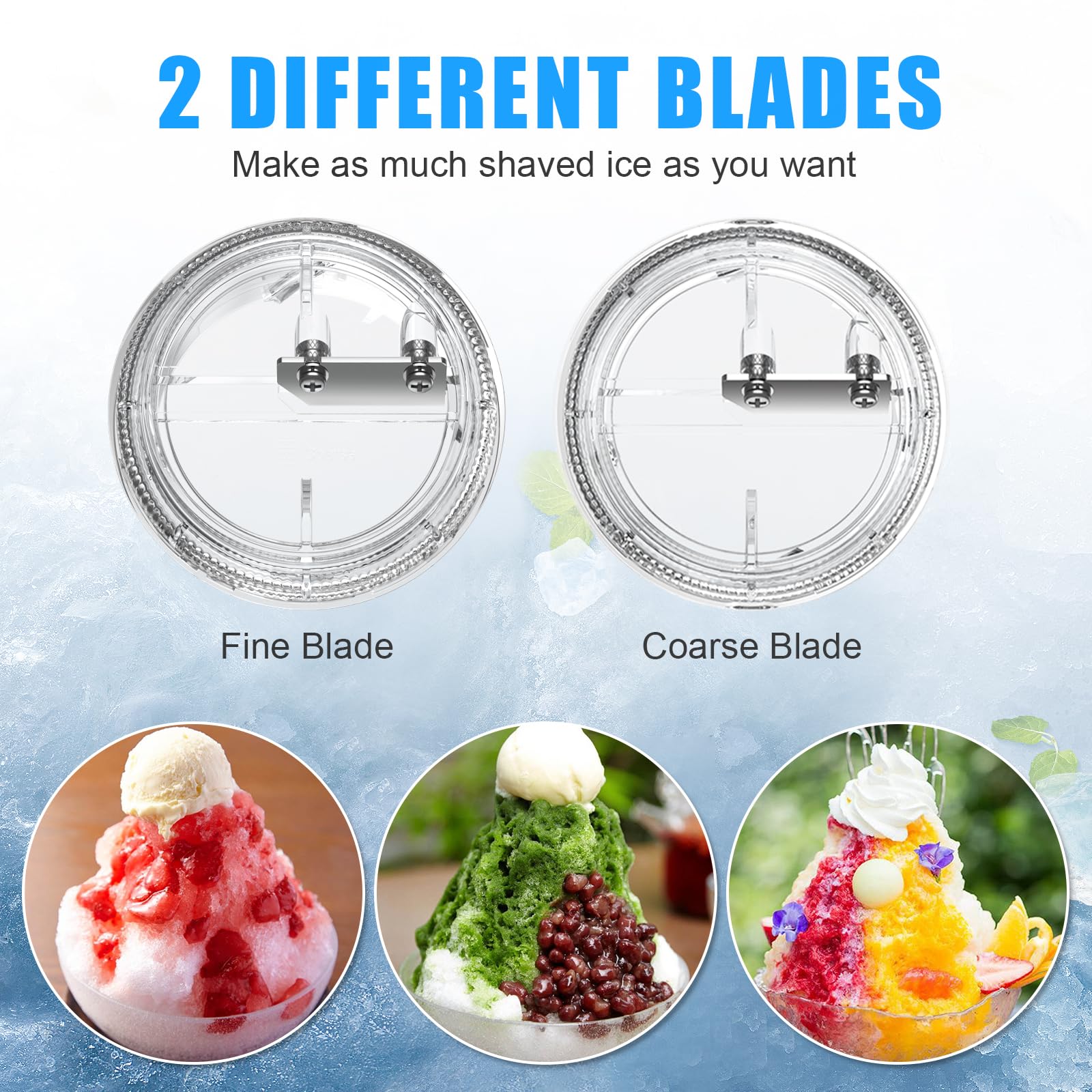 Shaved Ice Attachment For Kitchenaid Stand Mixers With 8 Ice Molds, Ice Shaver Attachment, Snow Cone Attachment/Maker With Coars