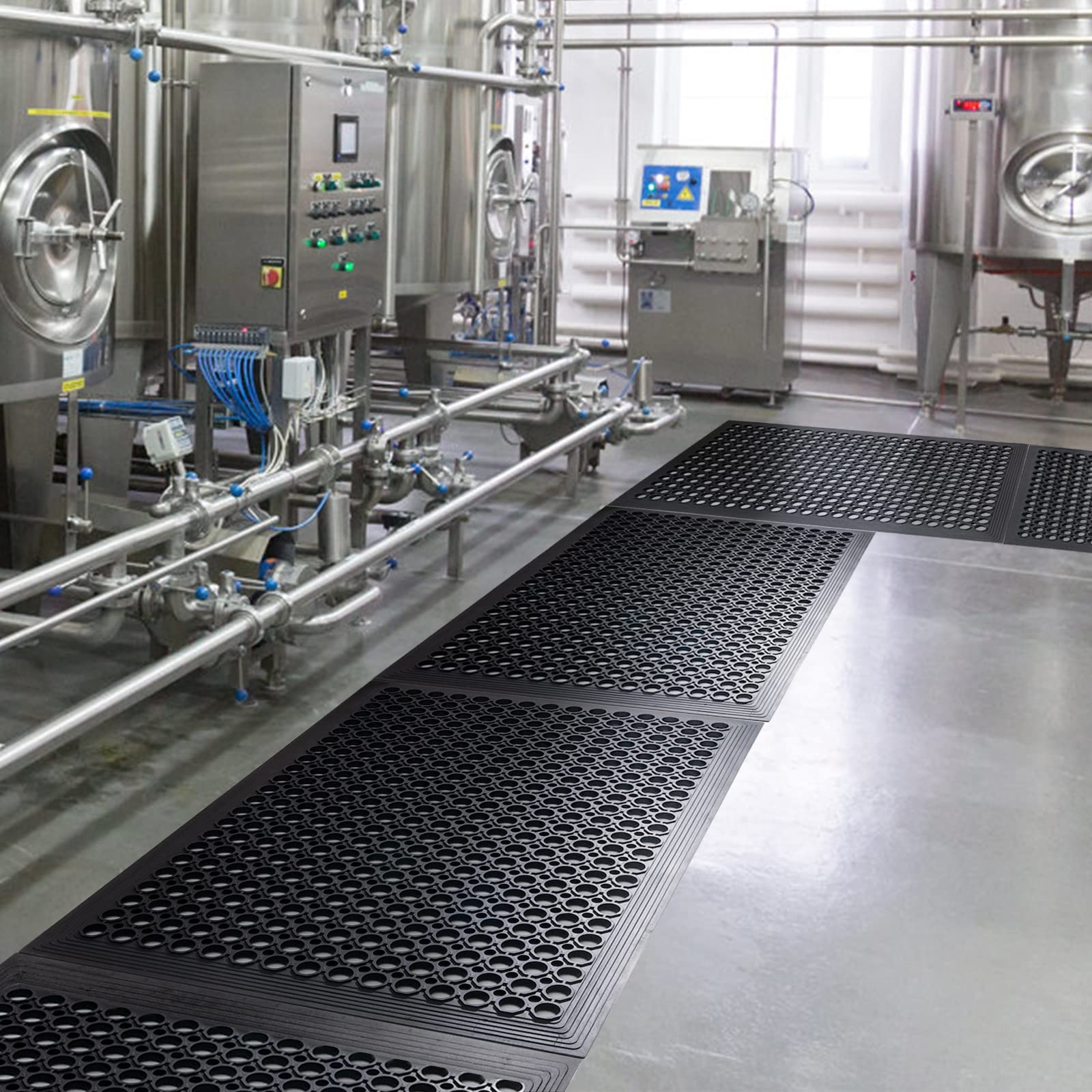 Yoshiko Anti Fatigue Rubber Floor Mats Restaurant Kitchen Drainage Mat Door Mats Durable Non-Slip Bar Floor Mat Utility Mat Indo