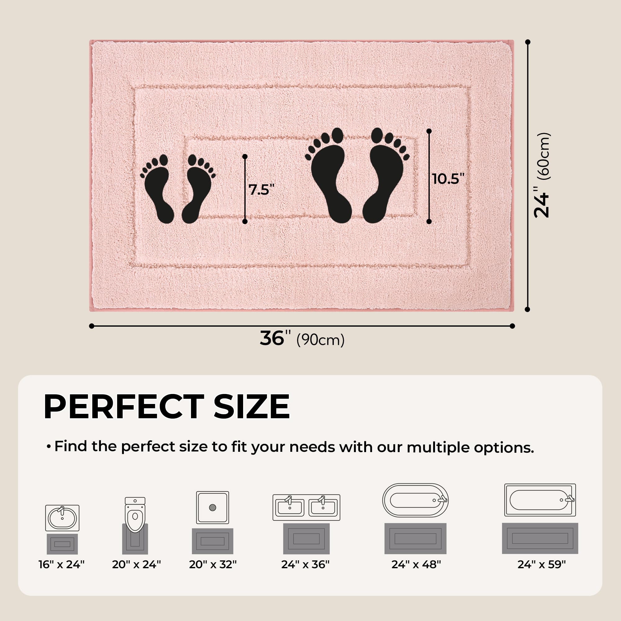 Granny Says Pink Bathroom Rugs Non Slip Washable, 24''X 36'', Soft Bath Mats For Bathroom, Microfiber Shag Rug, Absorbent Bathro
