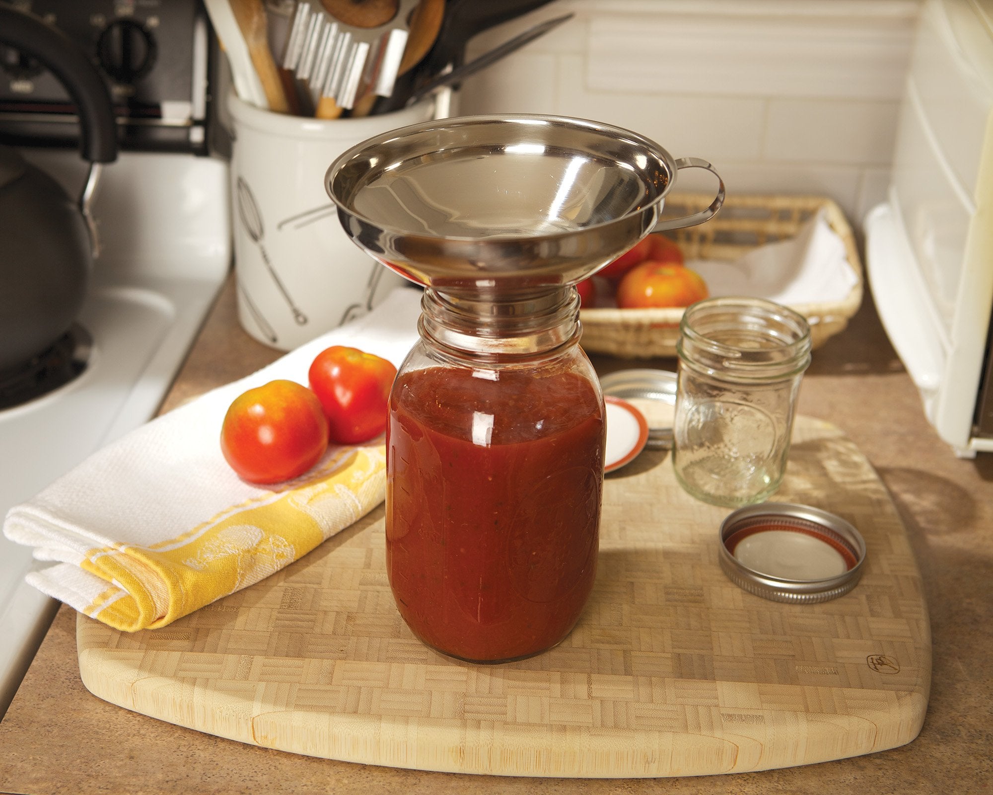 Farm To Table Wide Mouth Canning Funnel, Stainless Steel, 5.75-Inch Metallic