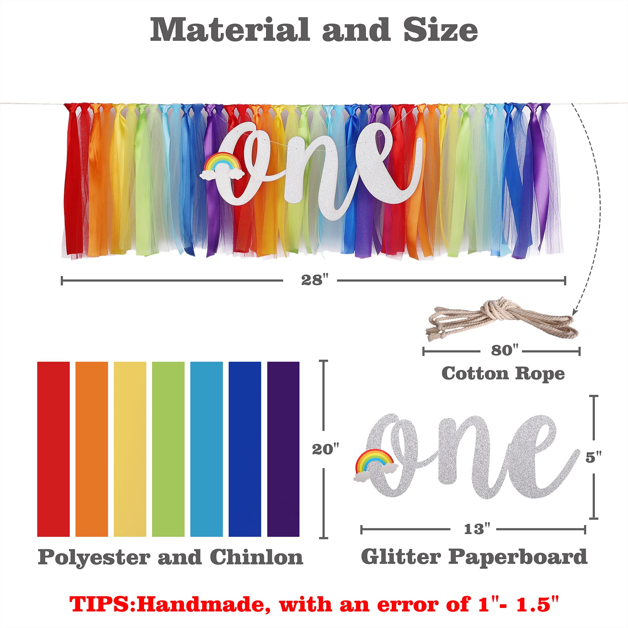 Ice Cream Highchair Banner Decoration For Baby - 1St First Highchair Happy Birthday Banner, High Chair Fabric Garland Party Supp