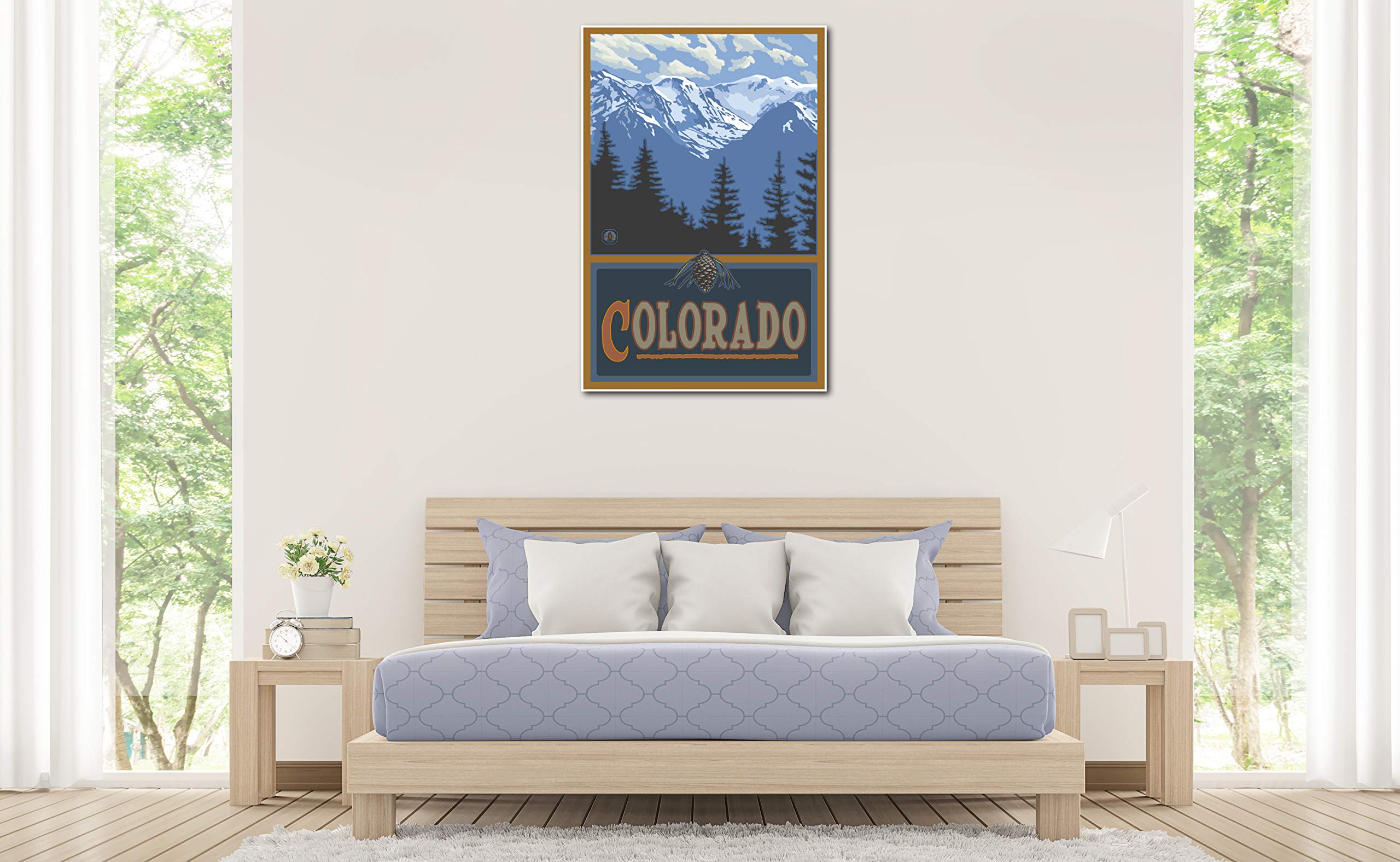 Colorado Snowy Mountain Ridges Giclee Art Print Poster From Travel Artwork By Artist Paul A. Lanquist 30'' X 45''
