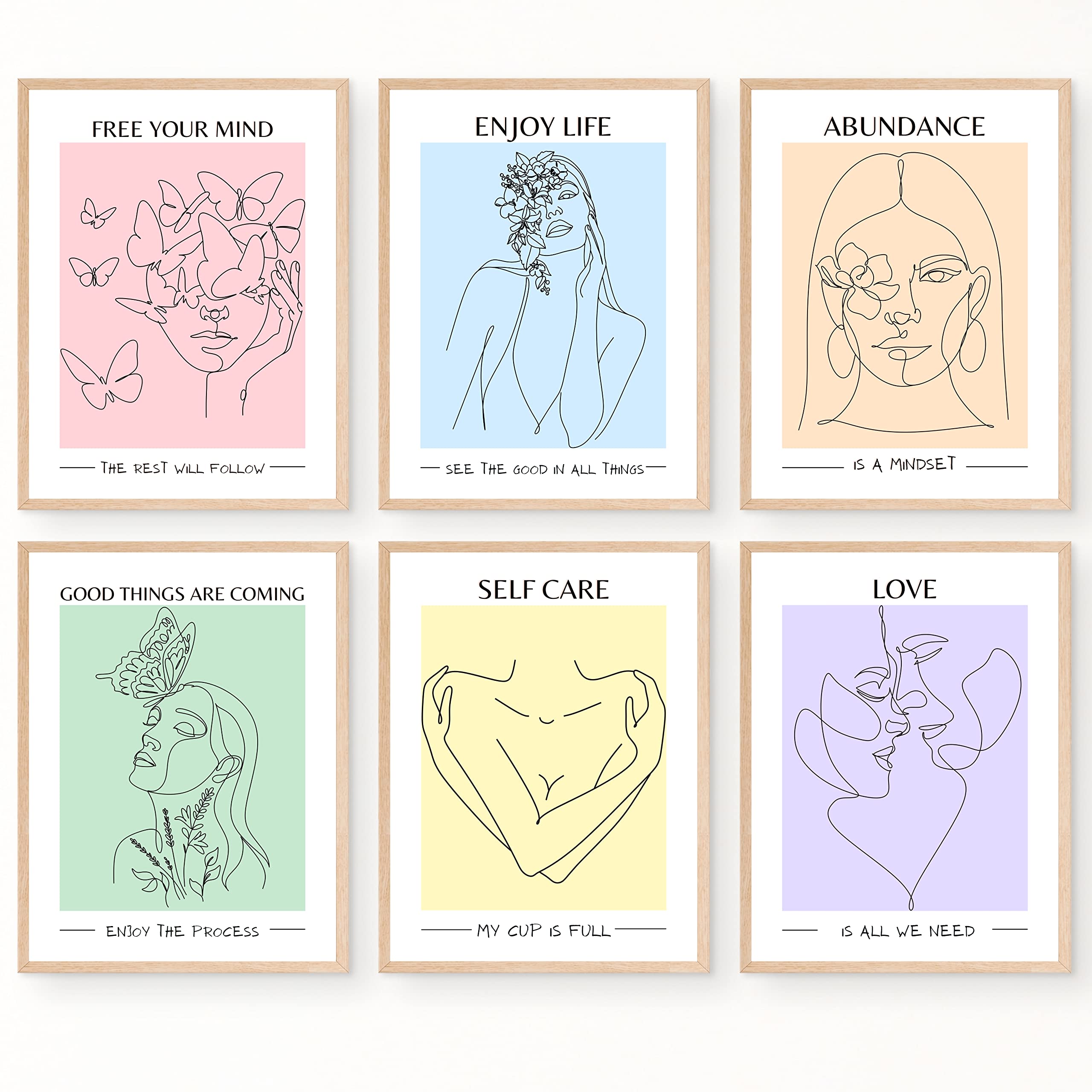 Juju'S Vibes Pastel Danish Room Decor - Aesthetic Wall Art For Women, Teen - Wall Collage Pictures Prints, Cute Posters Clean Gi