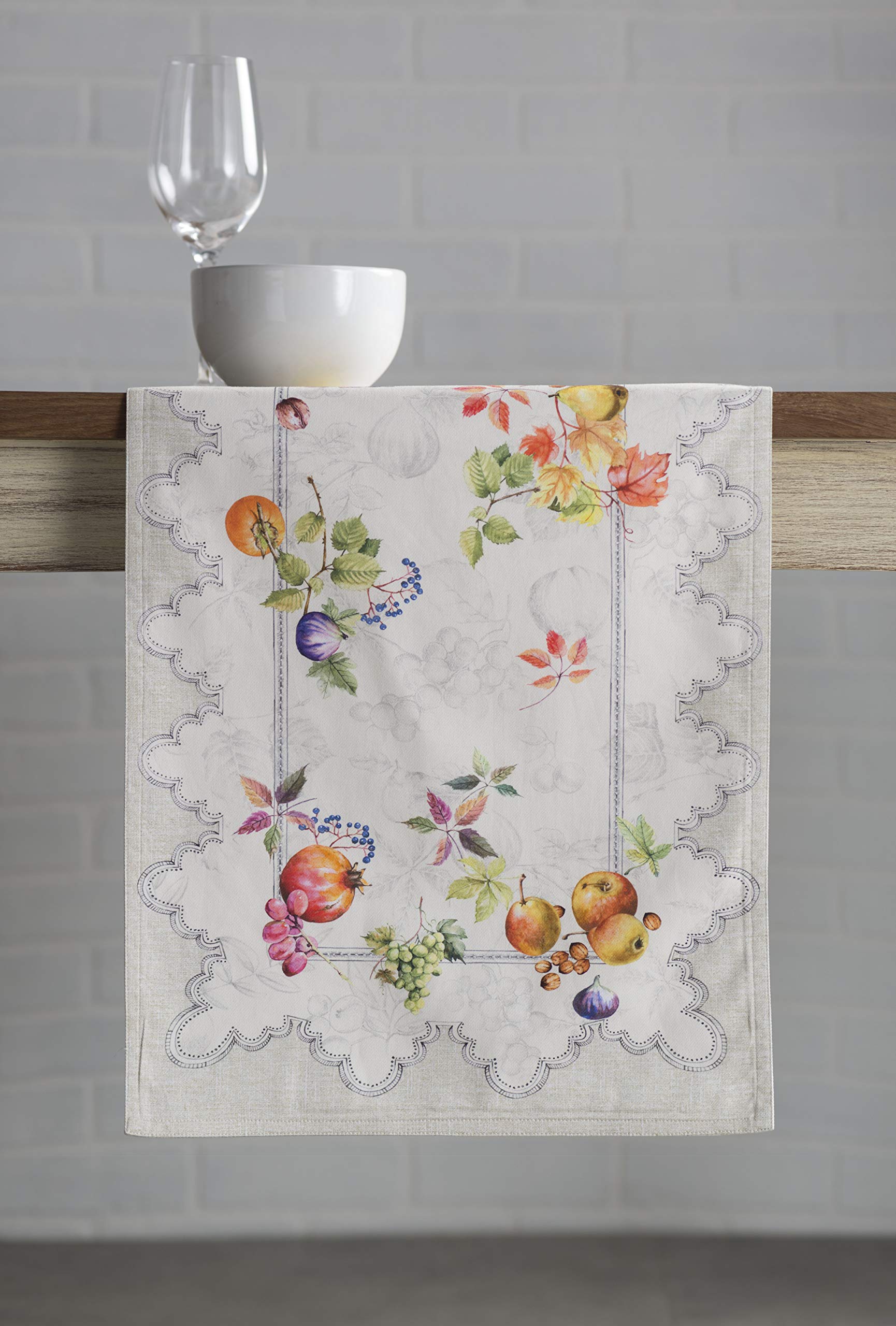 Maison D' Hermine Table Runner 100% Cotton 14.50Inch X 108Inch Decorative Table Runners, Dining, Kitchen, Parties & Camping, Fru