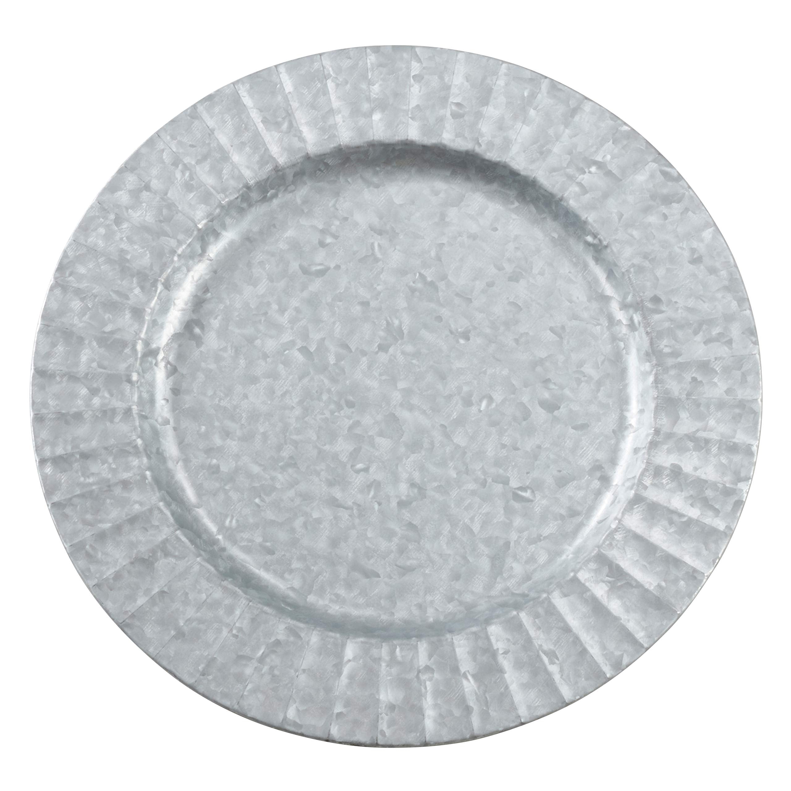 Metal Charger Plates With Ruffled Galvanized Design (Set Of 4)
