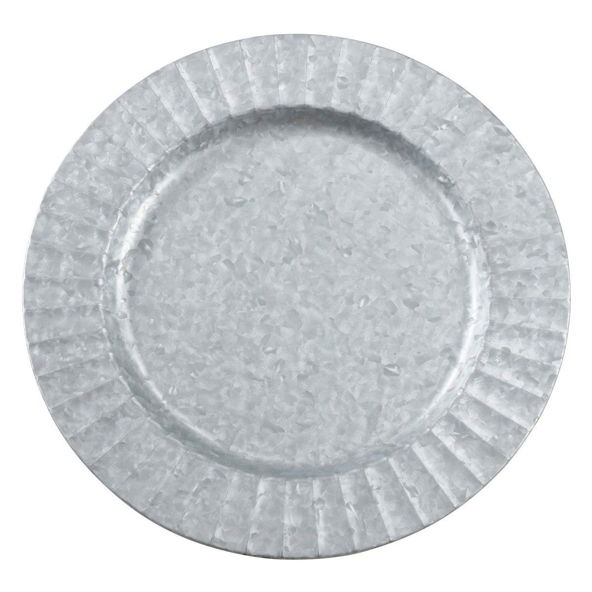 Metal Charger Plates With Ruffled Galvanized Design (Set Of 4)
