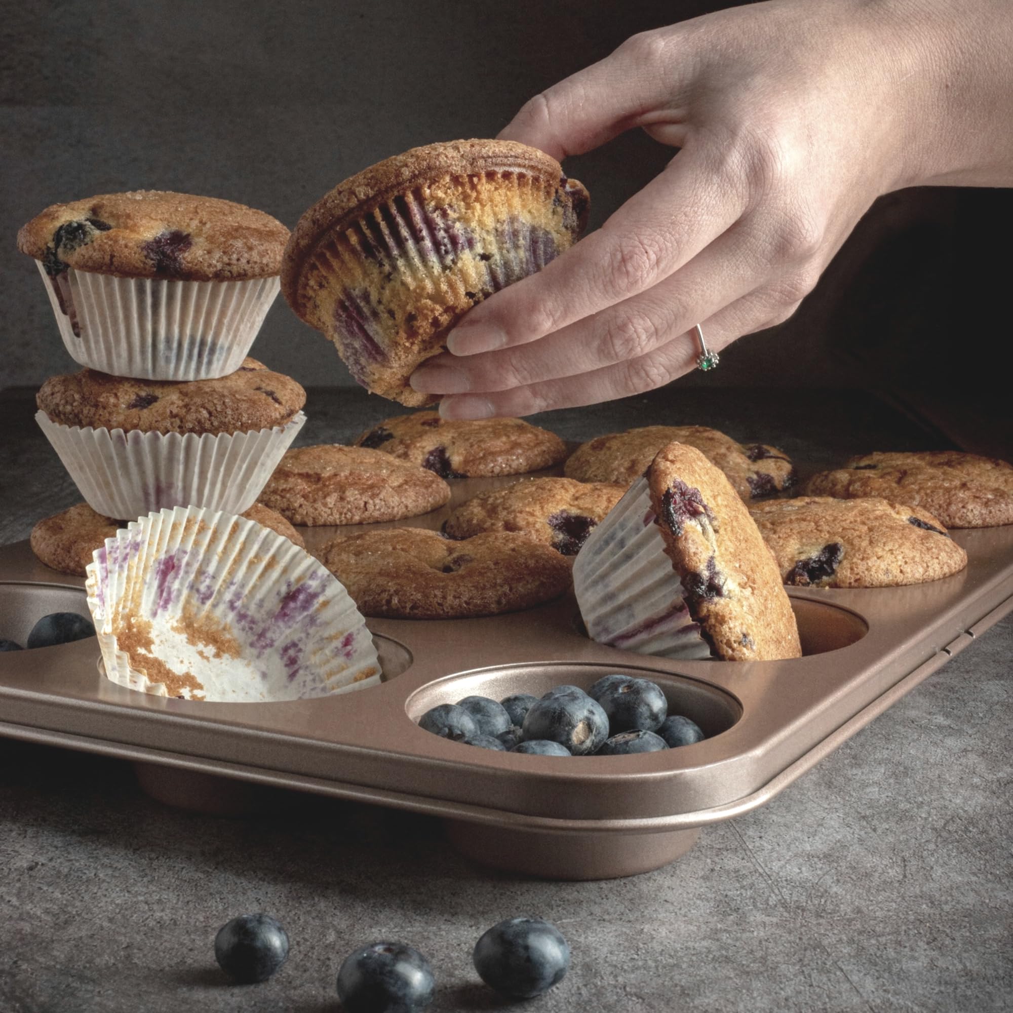 Happiels Non Toxic Nonstick 12 Cup Muffin Pan | Pfoa Bpa Free Nontoxic Cupcake Tin | Best Non Stick Muffin Pans | Muffin Tins |