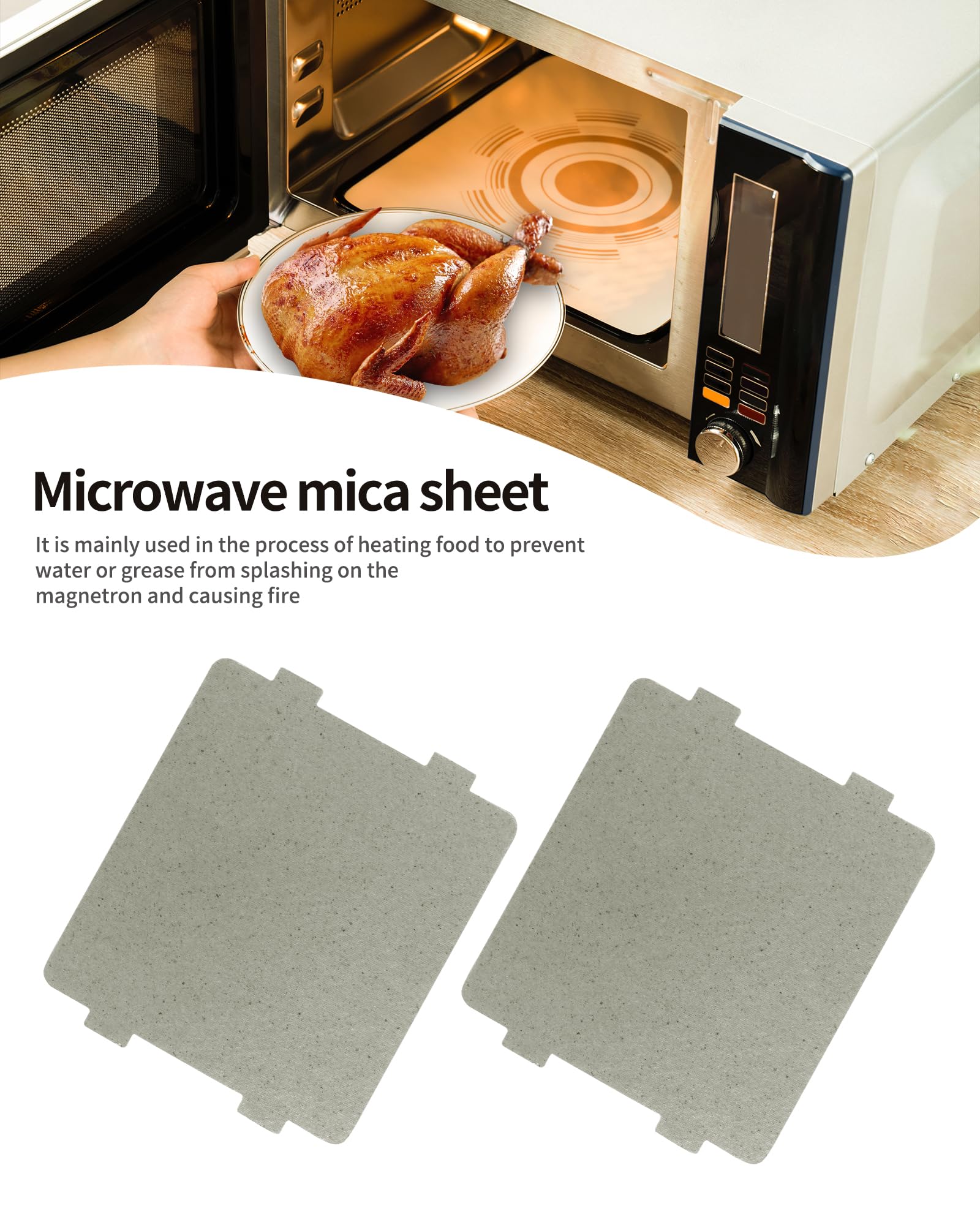 Yqboom 2 Pcs Waveguide Cover, Universal Mica Sheet For Microwave Oven, Cut To Size, 108Mmx99Mm