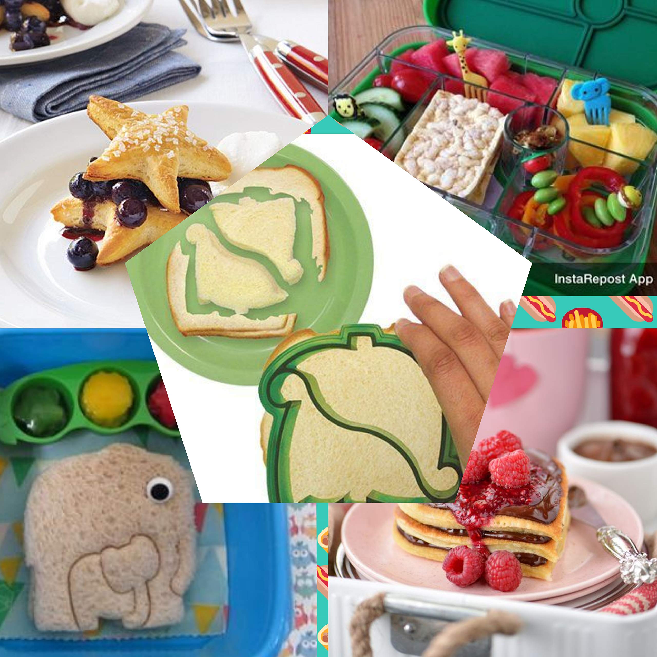 Chickoo 31pcs Sandwich Cutters Set - Fun Food Molds for Kids Lunch, Various Colors, Polypropylene - Bento Box & Lunch Box Accessories